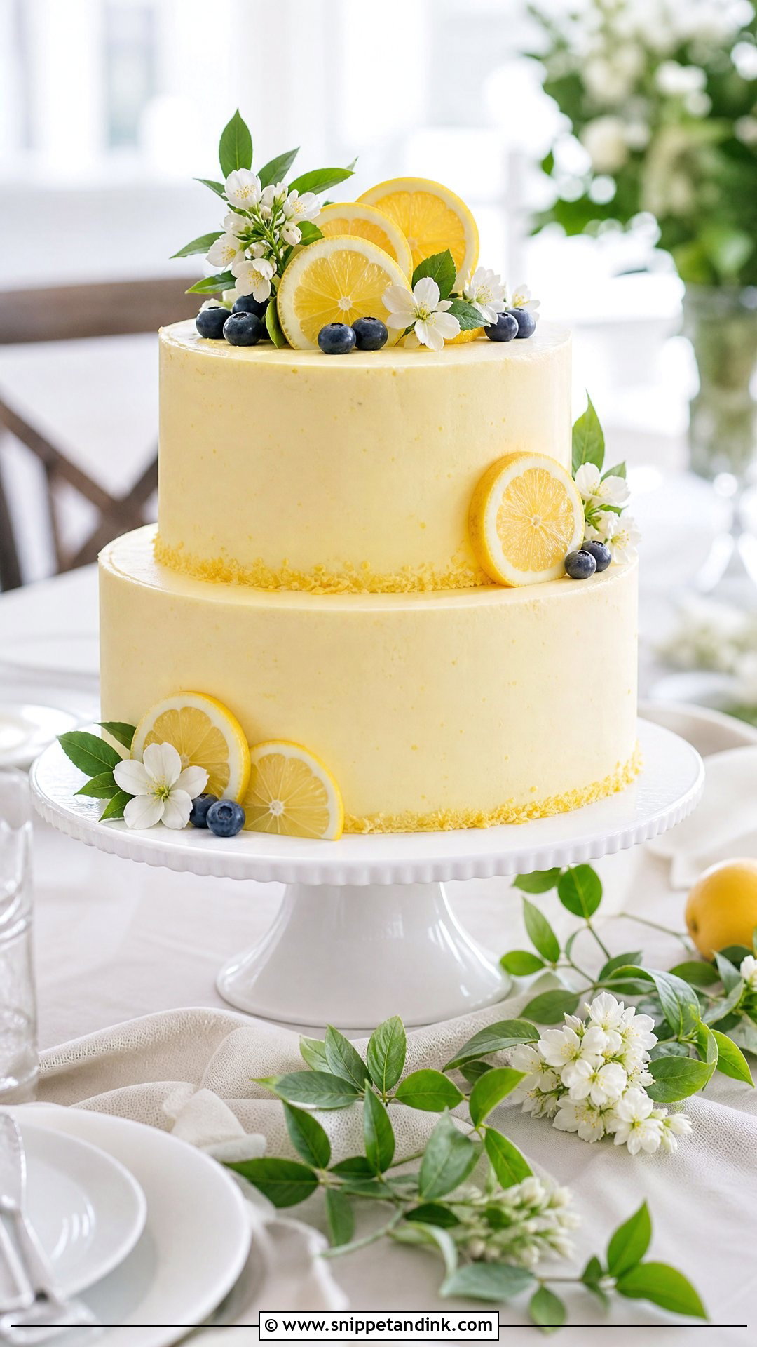 2 Tier Lemon Wedding Cake - Snippet and Ink - 25 2 Tier Wedding Cake Ideas
