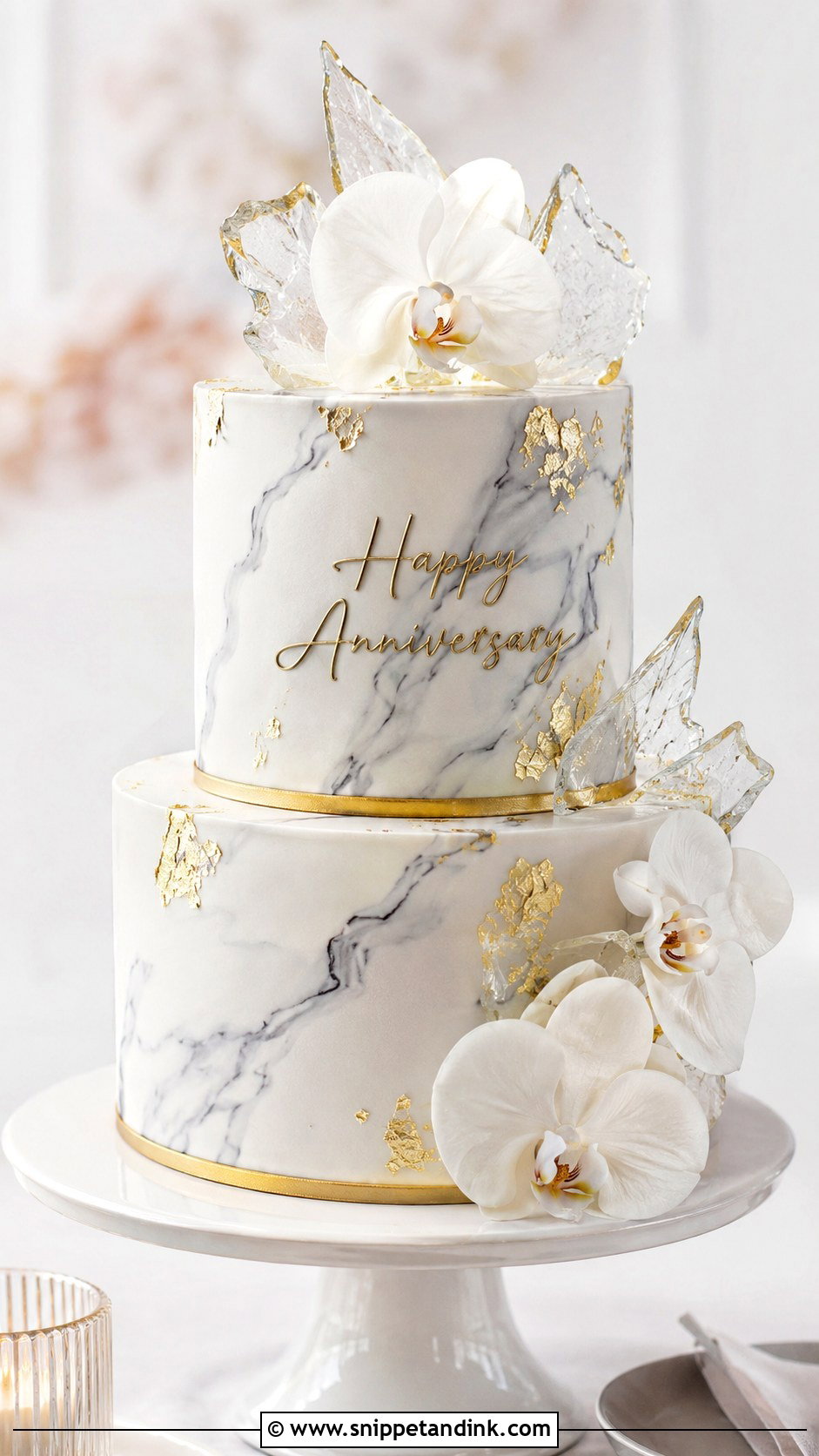 2 Tier Marble Anniversary Cake - Snippet and Ink - 20 2 Tier Anniversary Cake Designs