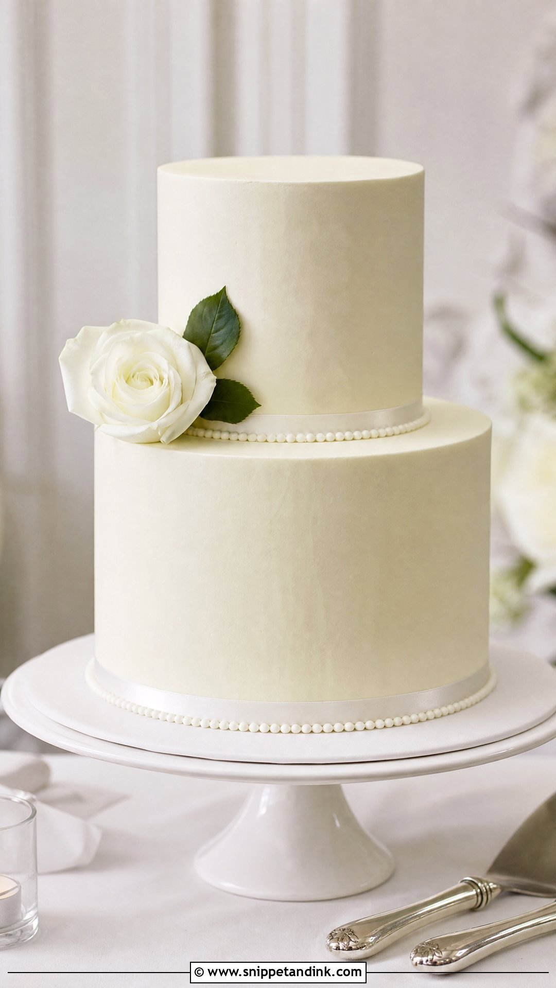2 Tier Minimalist Wedding Cake - Snippet and Ink - 30 2 Tier Cake Ideas for Wedding