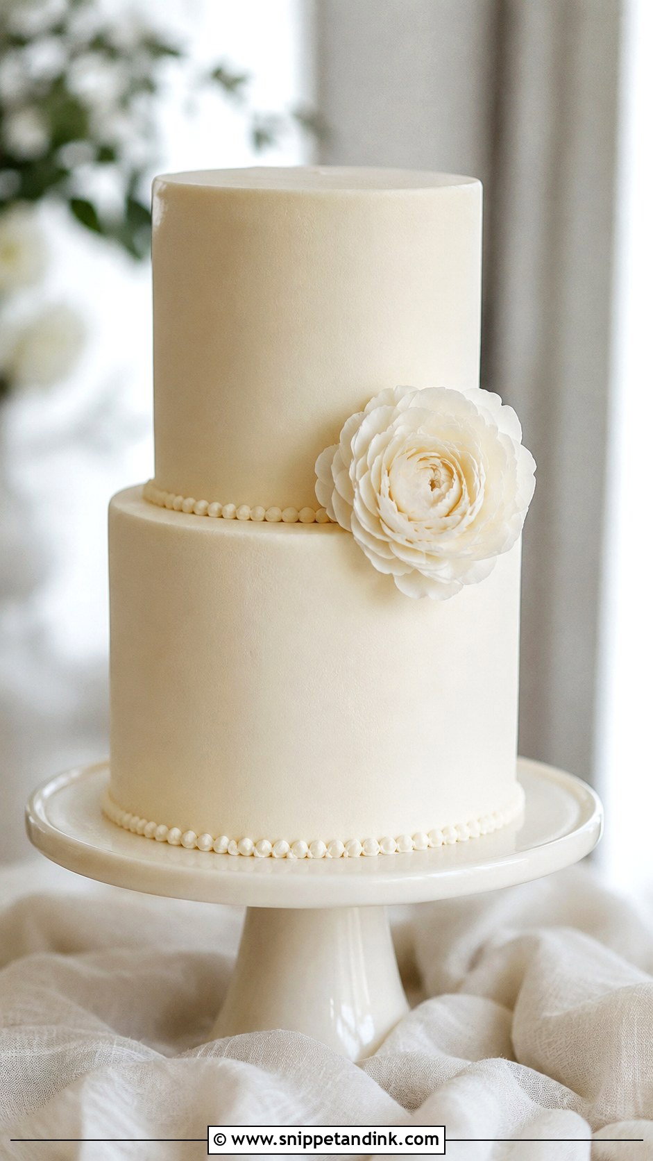 2 Tier Monochrome Wedding Cake - Snippet and Ink - 30 2 Tier Minimalist Wedding Cake Ideas