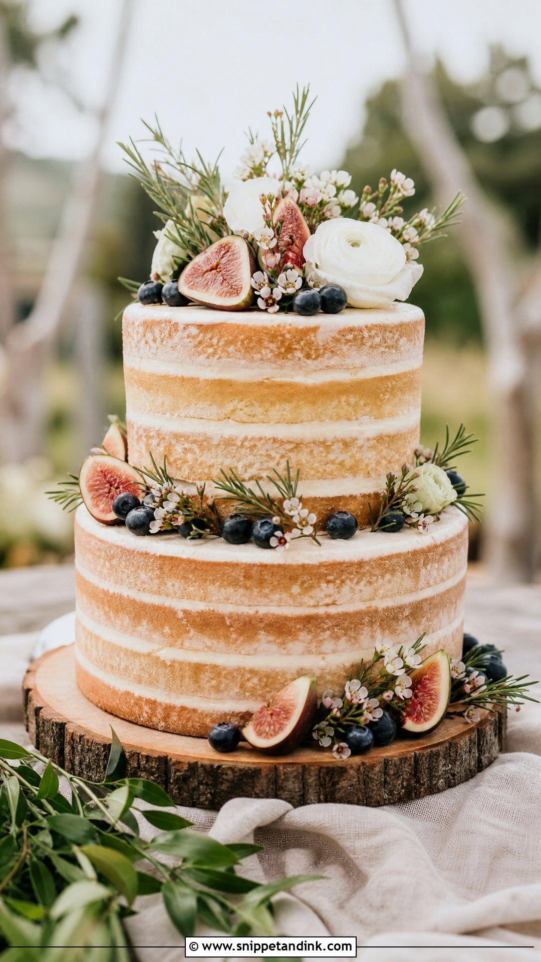 2 Tier Naked Wedding Cake - Snippet and Ink - 20 Simple Elegant 2 Tier Wedding Cakes