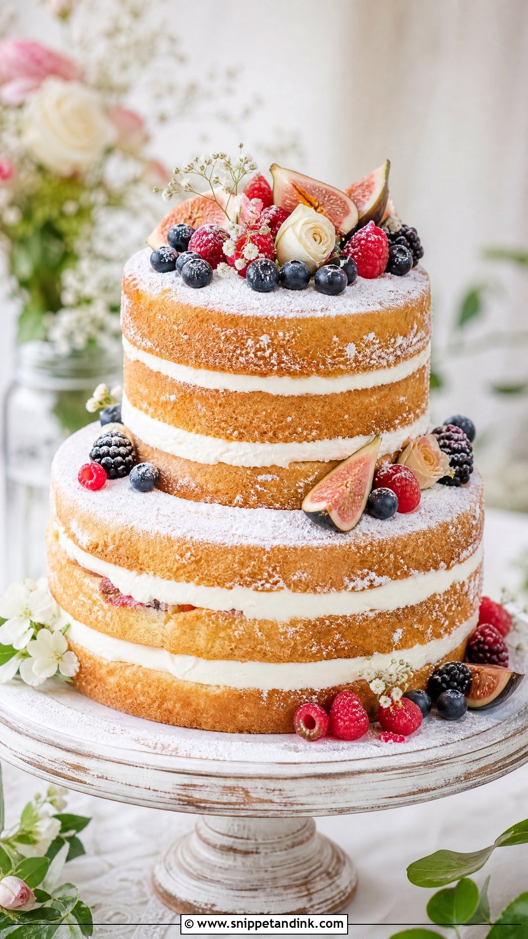 2 Tier Naked Wedding Cake - Snippet and Ink - 25 2 Tier Wedding Cake Ideas