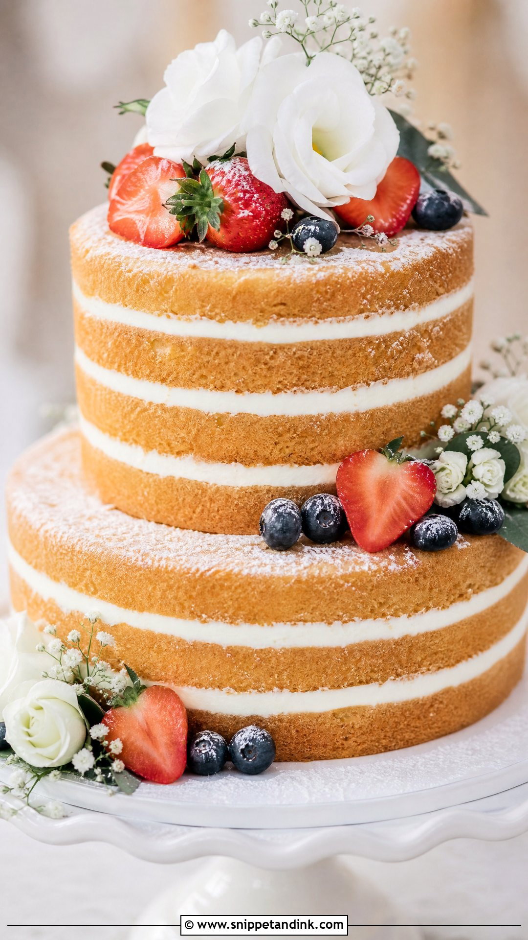 2 Tier Naked Wedding Cake - Snippet and Ink - 30 2 Tier Cake Ideas for Wedding