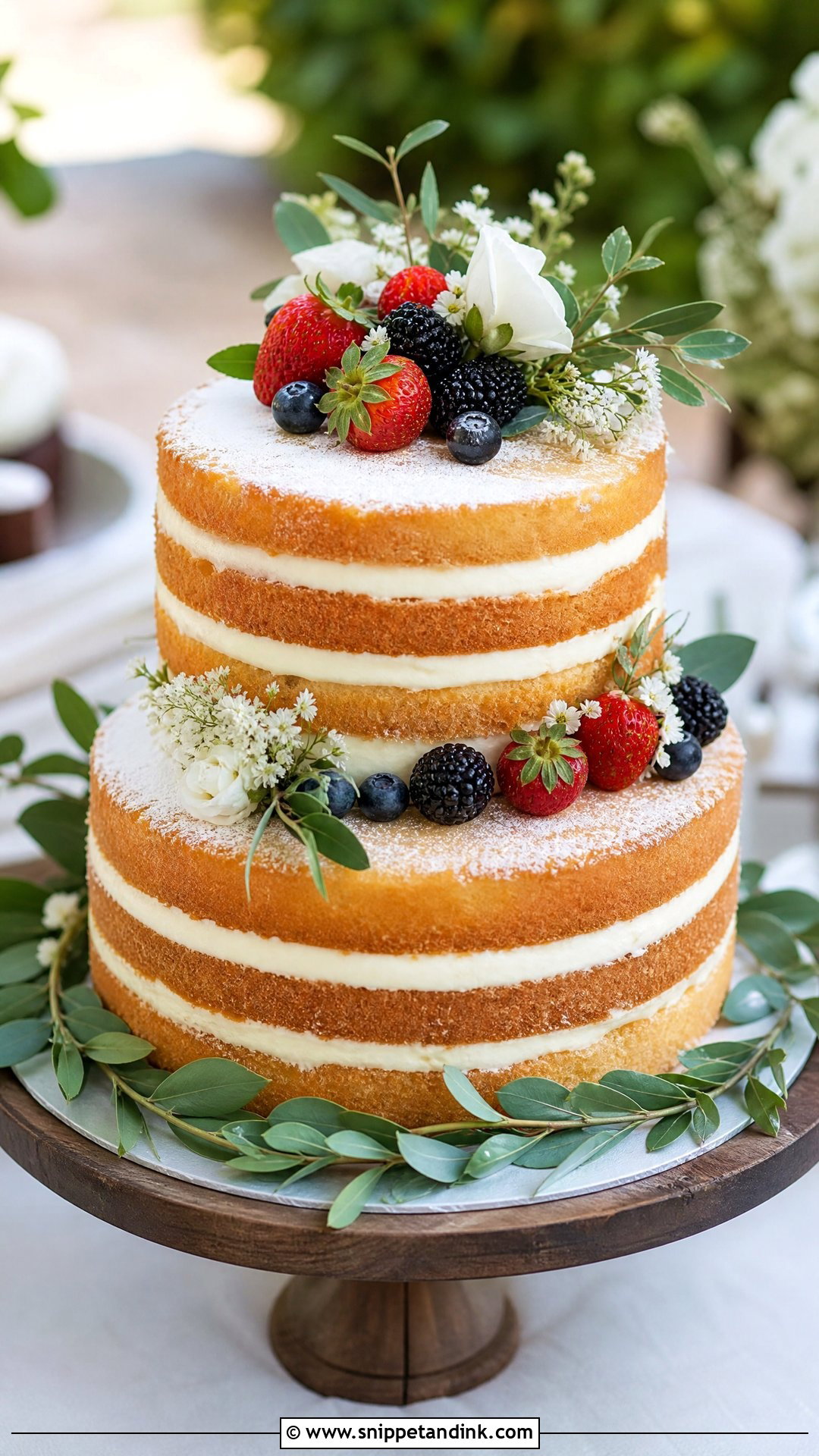 2 Tier Naked Wedding Cake - Snippet and Ink - 20 Simple Classy 2 Tier Wedding Cake Ideas