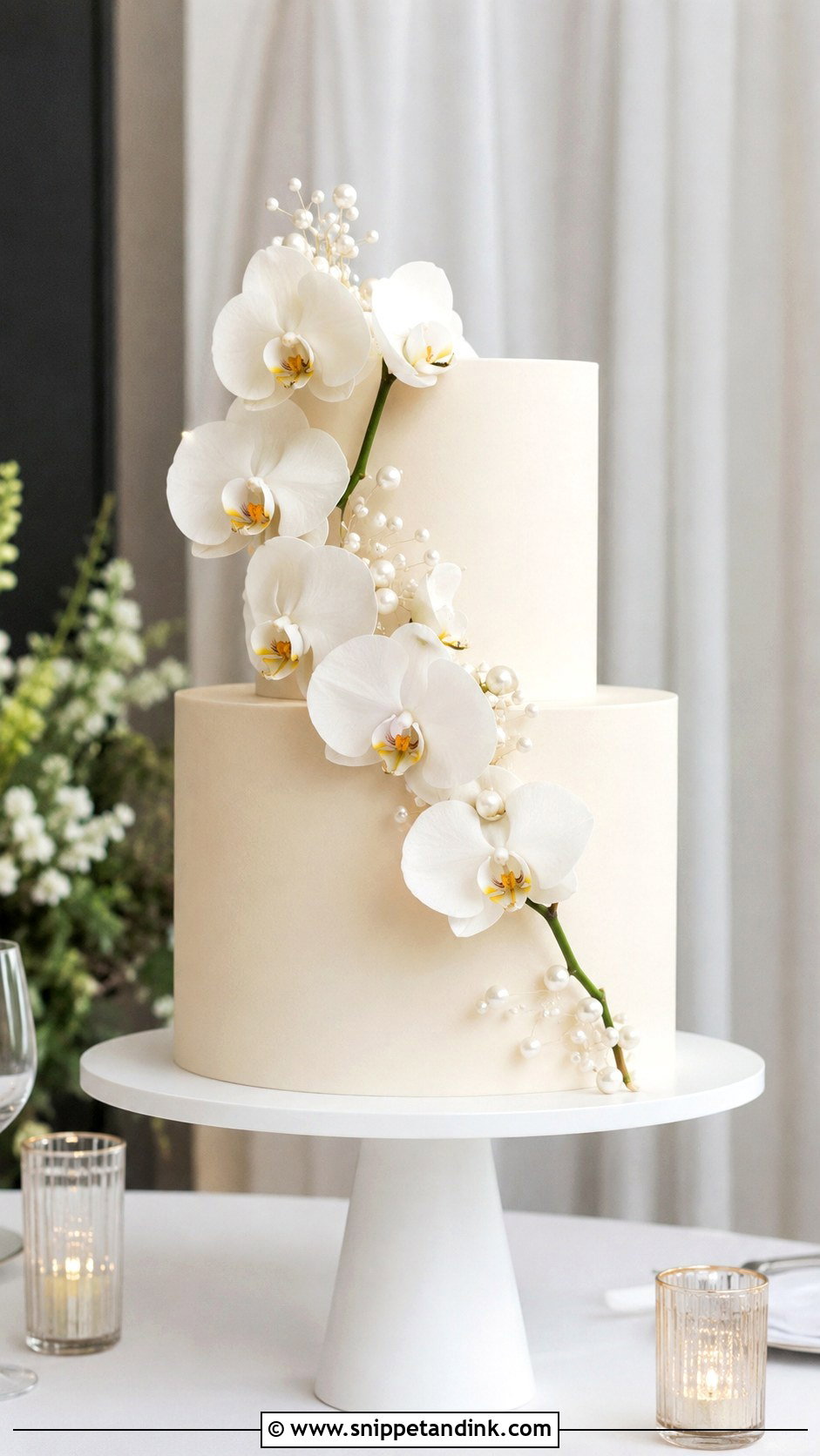 2 Tier Orchid Wedding Cake - Snippet and Ink - 30 2 Tier Minimalist Wedding Cake Ideas