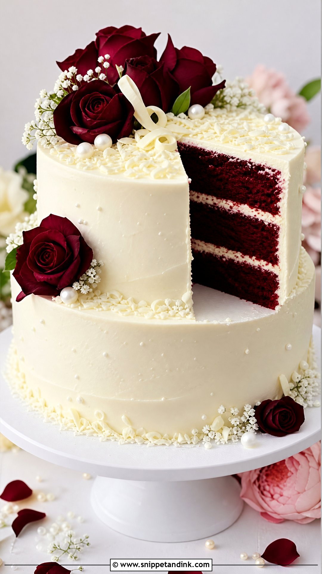 2 Tier Red Velvet Wedding Cake - Snippet and Ink - 25 2 Tier Wedding Cake Ideas