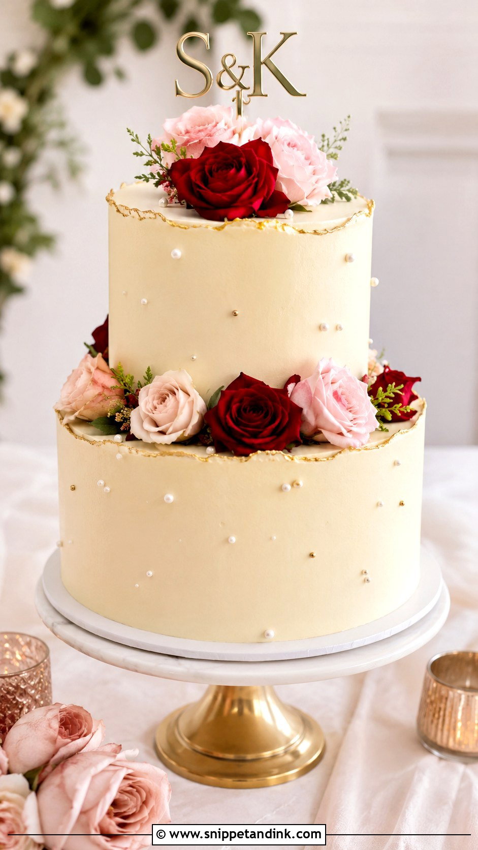 2 Tier Rose Anniversary Cake - Snippet and Ink - 20 2 Tier Anniversary Cake Designs