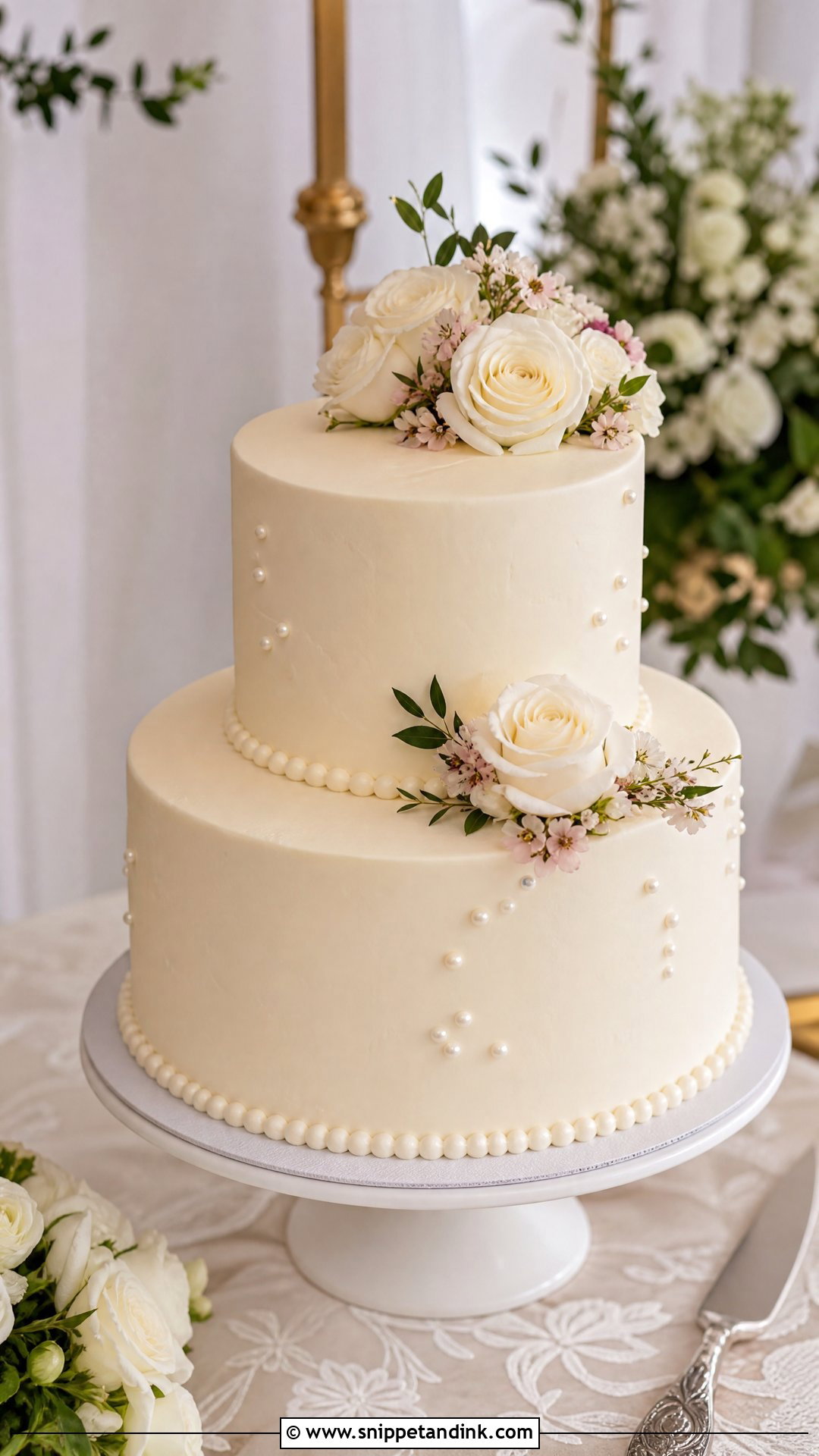 2 Tier Round Wedding Cake - Snippet and Ink - 30 2 Tier Cake Ideas for Wedding