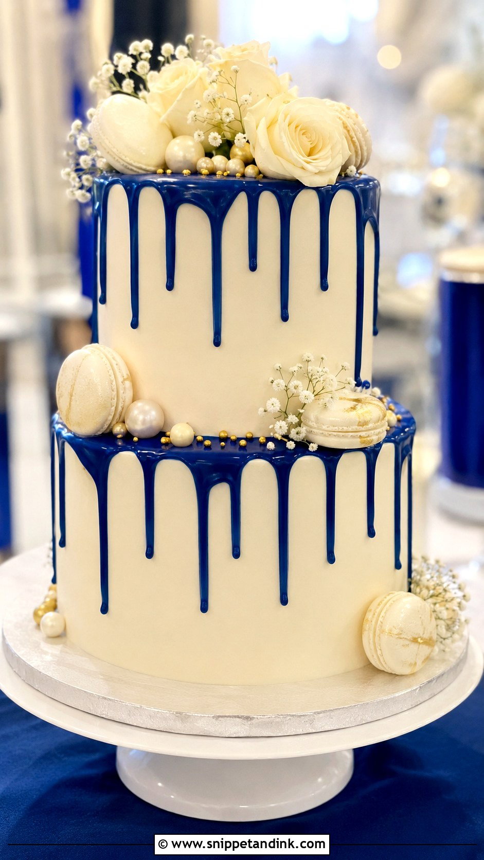 2 Tier Royal Blue Drip Wedding Cake - Snippet and Ink - 20 2 Tier Royal Blue Wedding Cake Ideas