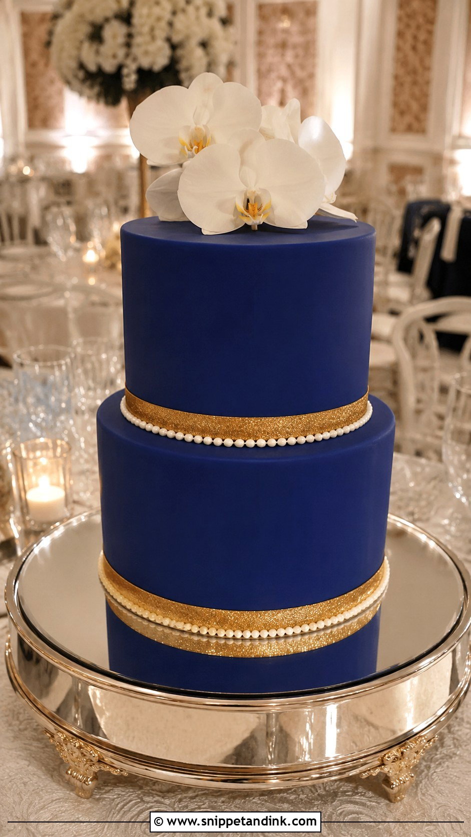 2 Tier Royal Blue Fondant Wedding Cake - Snippet and Ink - 20 2 Tier Royal Blue Wedding Cake Ideas