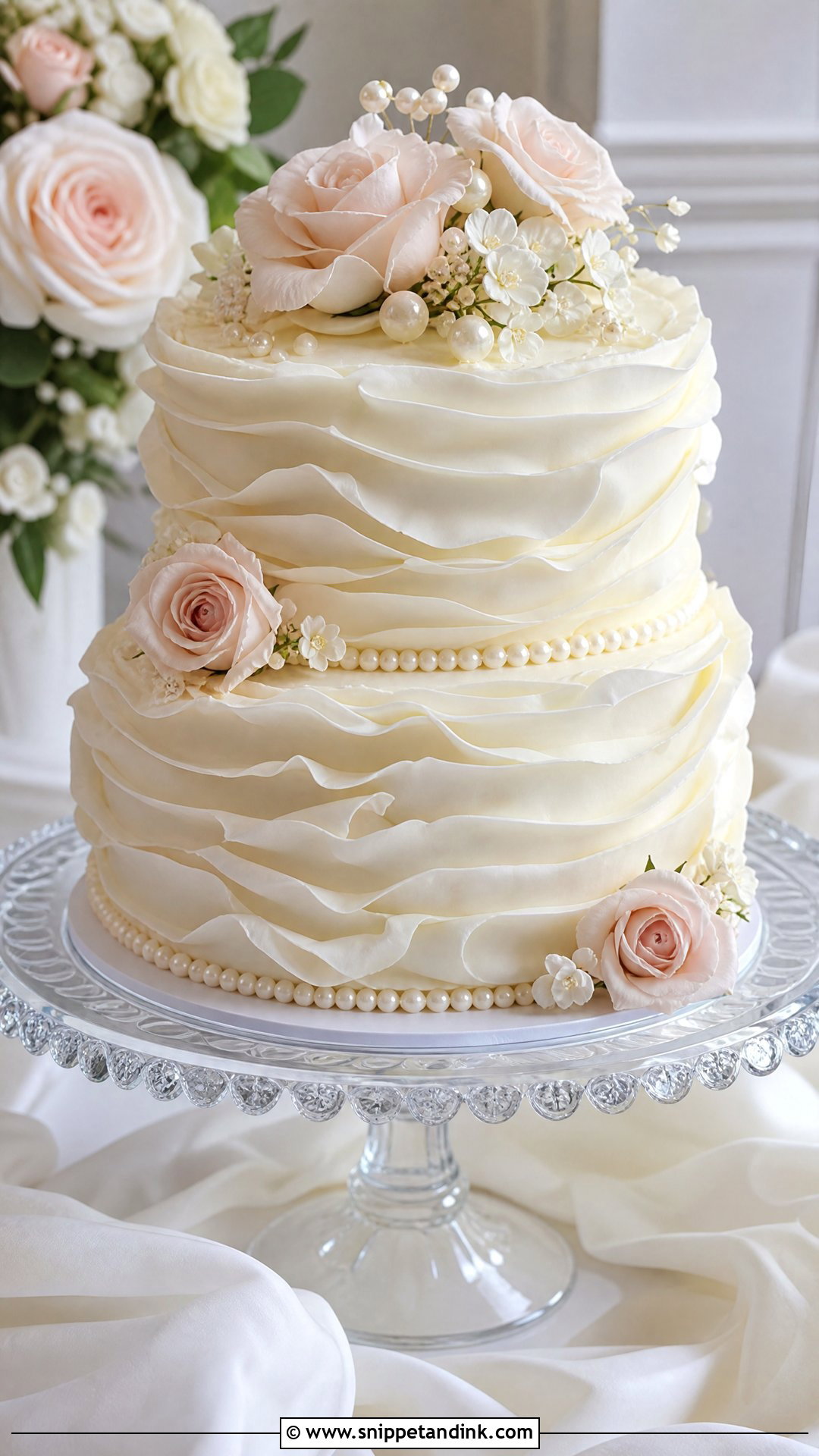 2 Tier Ruffle Wedding Cake - Snippet and Ink - 25 2 Tier Wedding Cake Ideas
