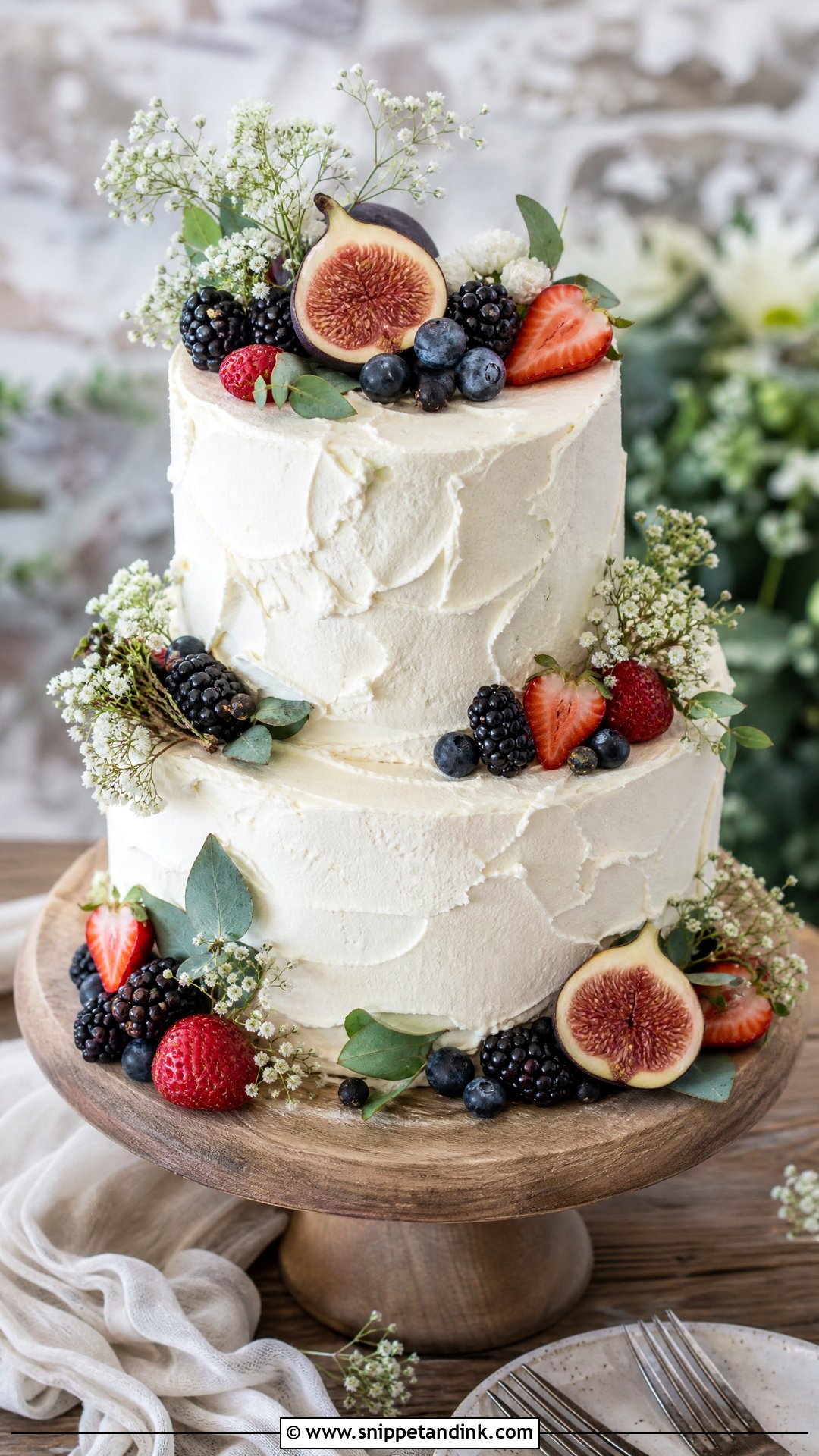 2 Tier Rustic Wedding Cake - Snippet and Ink - 30 2 Tier Cake Ideas for Wedding