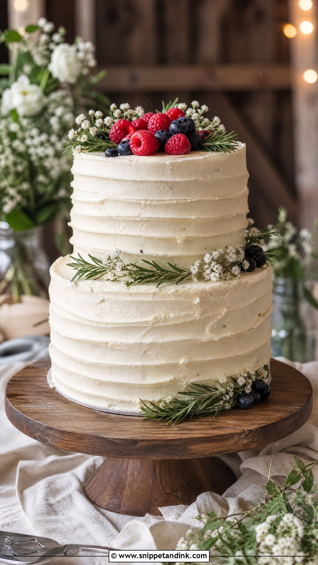 2 Tier Rustic Wedding Cake - Snippet and Ink - 25 2 Tier Wedding Cake Ideas
