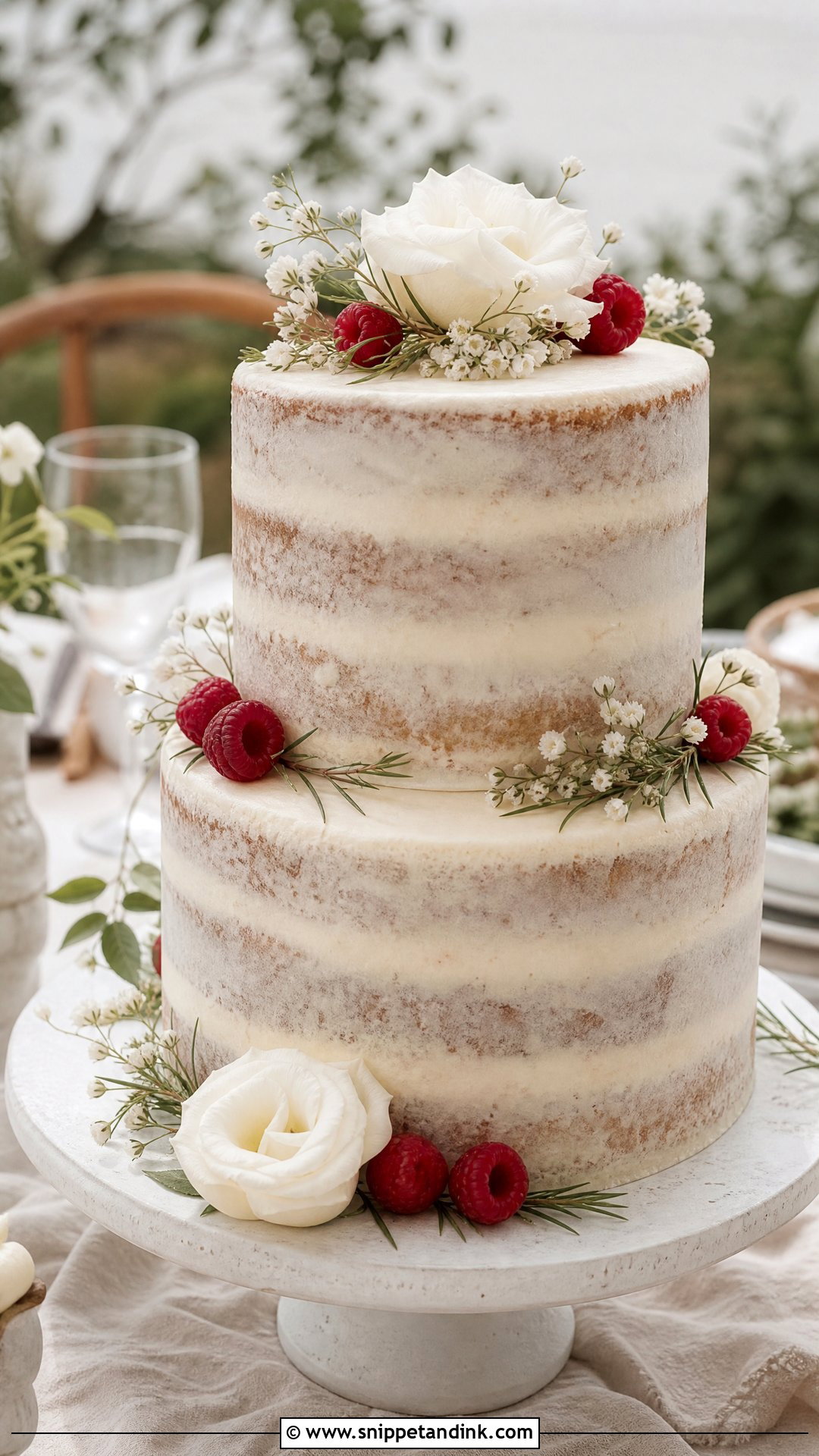 2 Tier Semi Naked Wedding Cake - Snippet and Ink - 20 Simple Classy 2 Tier Wedding Cake Ideas