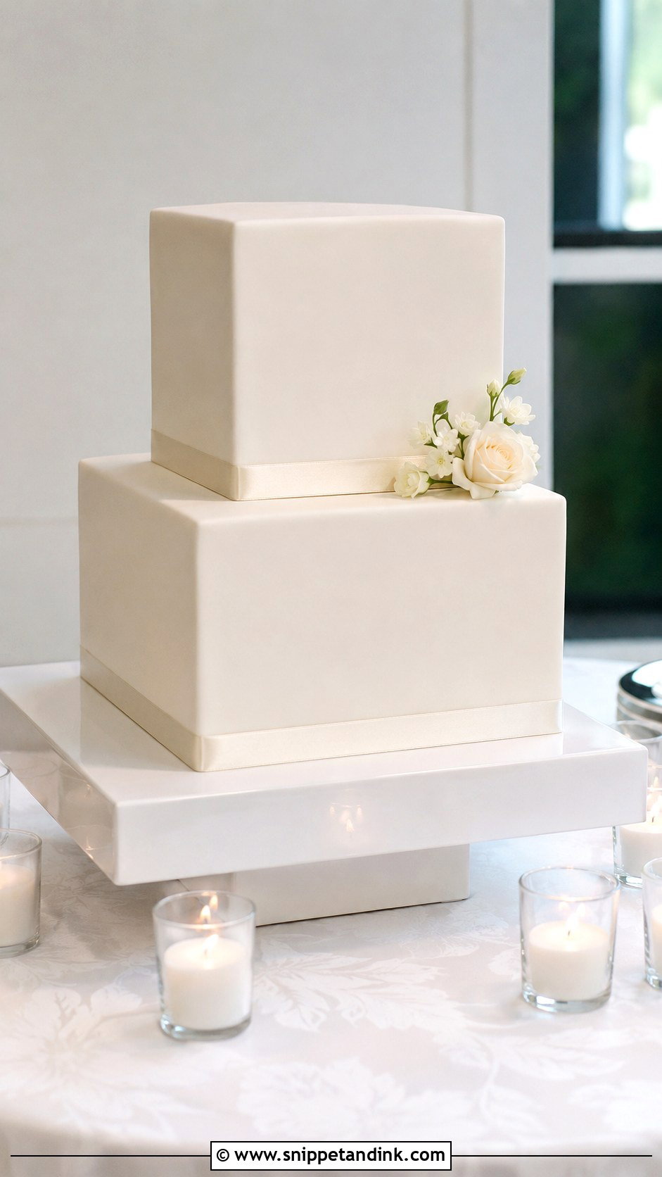 2 Tier Square Wedding Cake - Snippet and Ink - 30 2 Tier Minimalist Wedding Cake Ideas