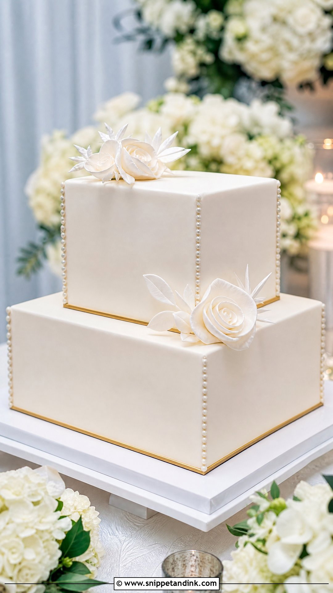 2 Tier Square Wedding Cake - Snippet and Ink - 30 2 Tier Cake Ideas for Wedding