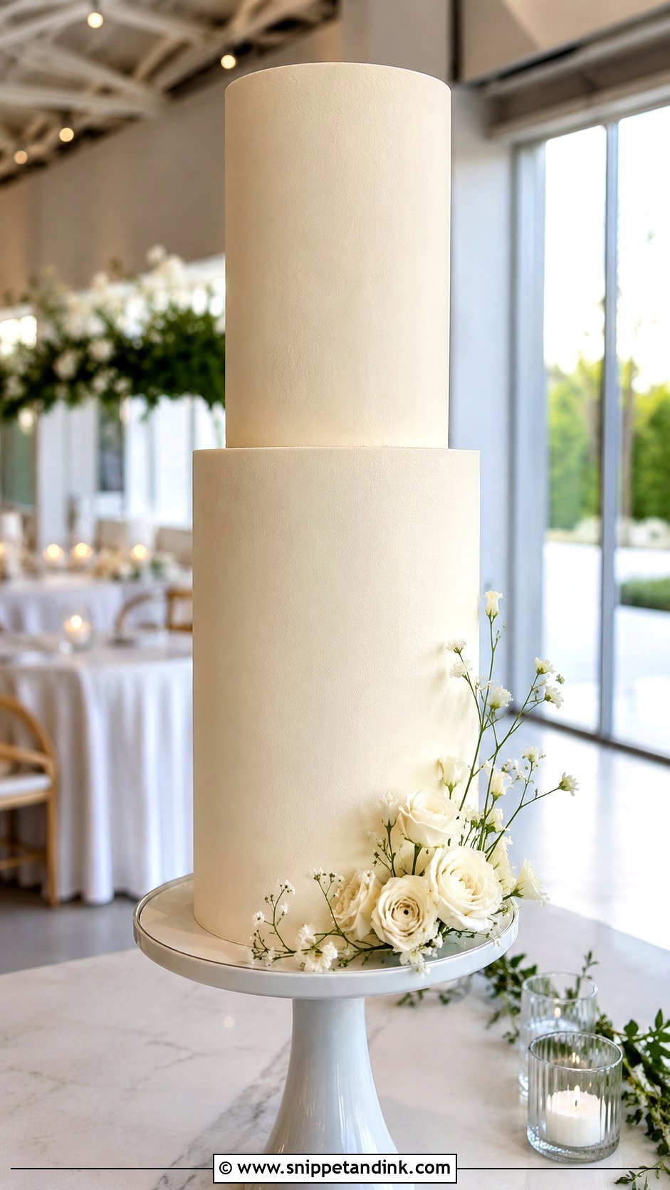 2 Tier Tall Wedding Cake - Snippet and Ink - 30 2 Tier Minimalist Wedding Cake Ideas