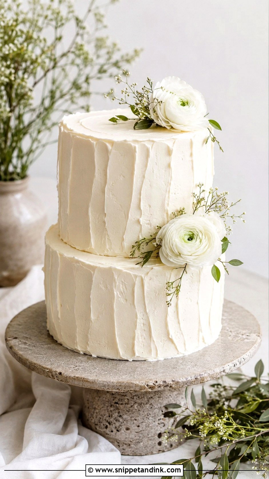 2 Tier Textured Buttercream Wedding Cake - Snippet and Ink - 30 2 Tier Minimalist Wedding Cake Ideas