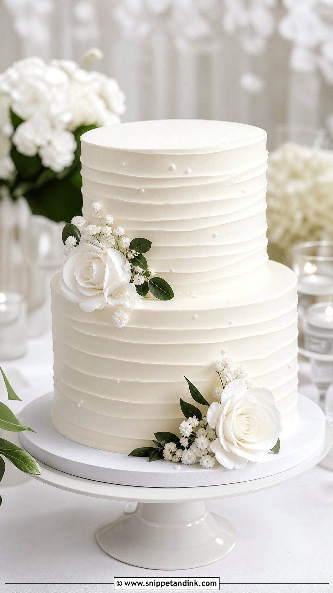 2 Tier Textured Buttercream Wedding Cake - Snippet and Ink - 20 Simple Classy 2 Tier Wedding Cake Ideas