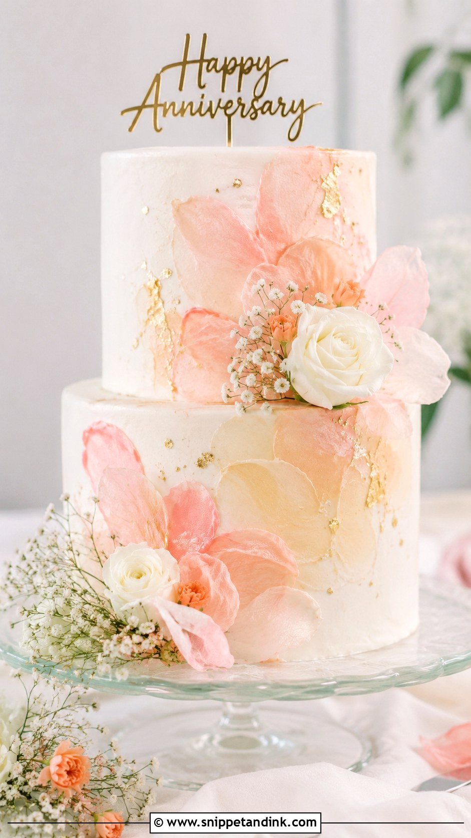 2 Tier Watercolor Anniversary Cake - Snippet and Ink - 20 2 Tier Anniversary Cake Designs