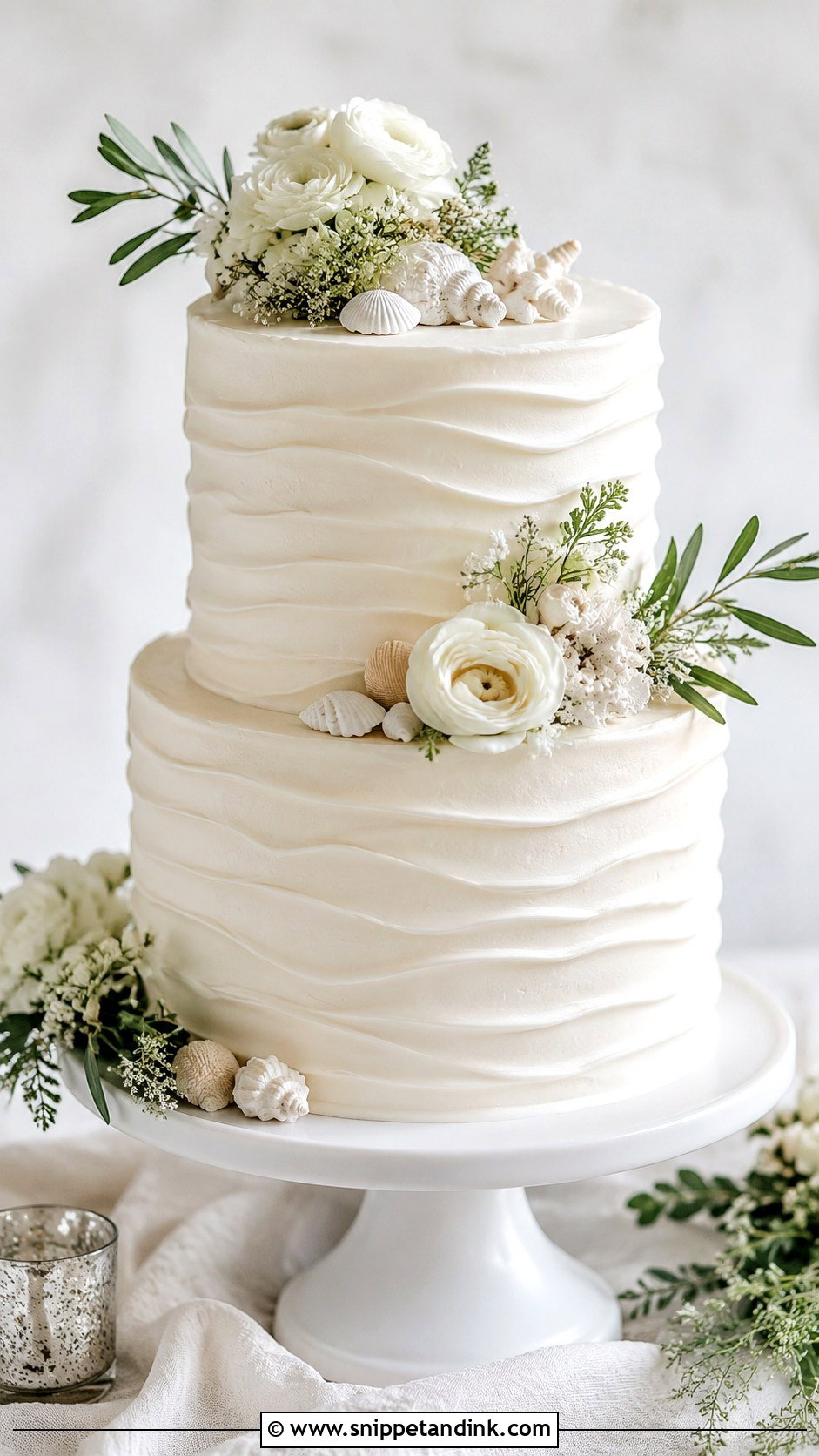 2 Tier Wavy Wedding Cake - Snippet and Ink - 30 2 Tier Minimalist Wedding Cake Ideas