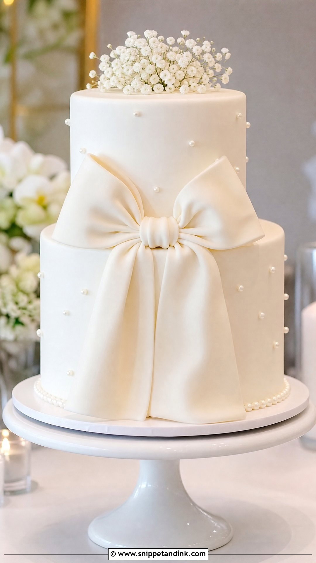 2 Tier Wedding Cake With Bows - Snippet and Ink - 30 2 Tier Cake Designs for Wedding