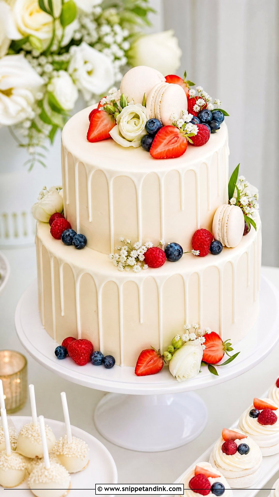 2 Tier Wedding Cake With Drip - Snippet and Ink - 30 2 Tier Cake Designs for Wedding