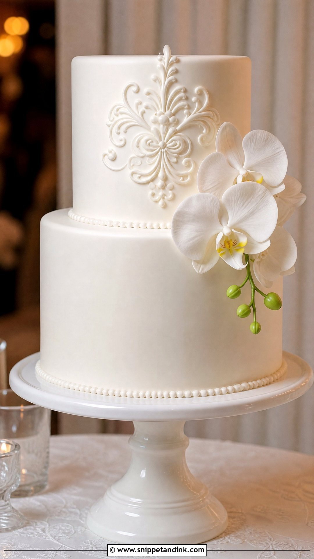 2 Tier Wedding Cake With Fondant Finish - Snippet and Ink - 30 2 Tier Cake Designs for Wedding