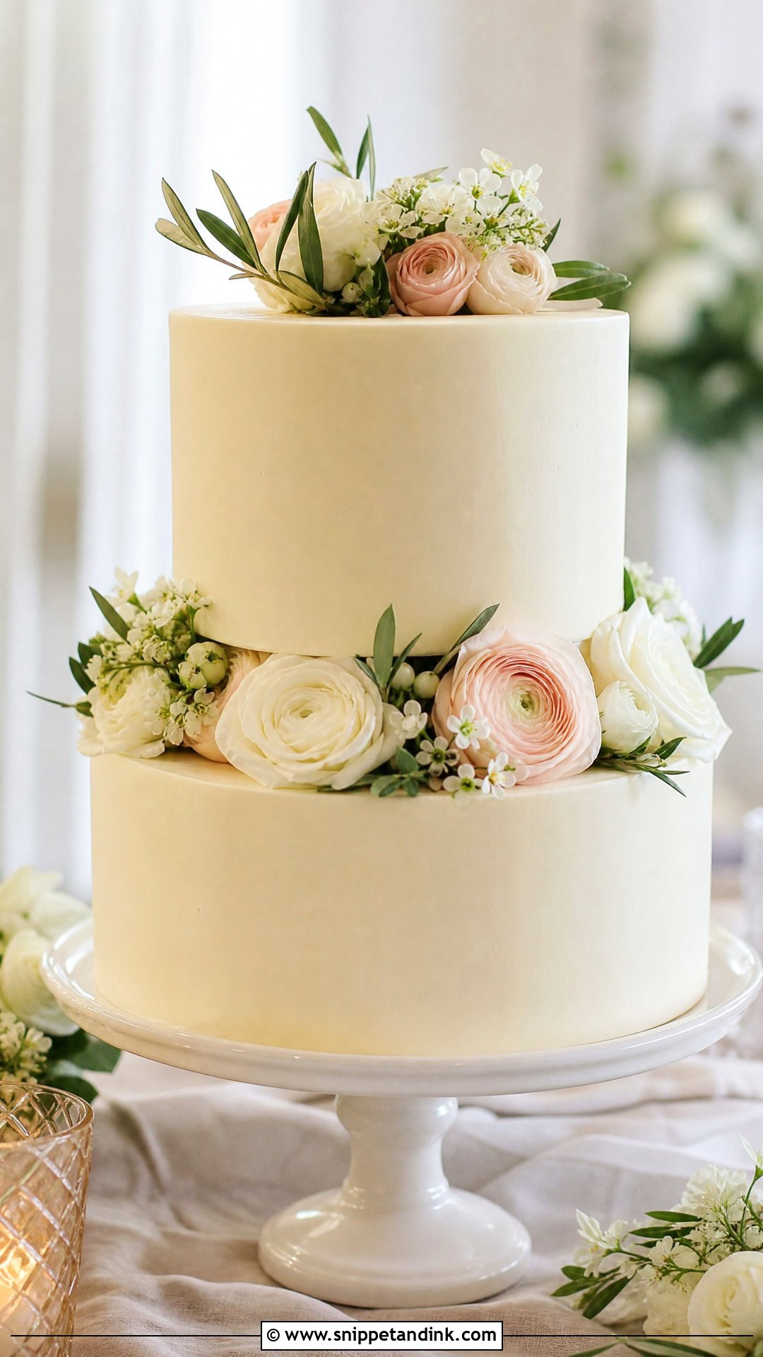 2 Tier Wedding Cake With Fresh Flowers - Snippet and Ink - 30 2 Tier Cake Designs for Wedding