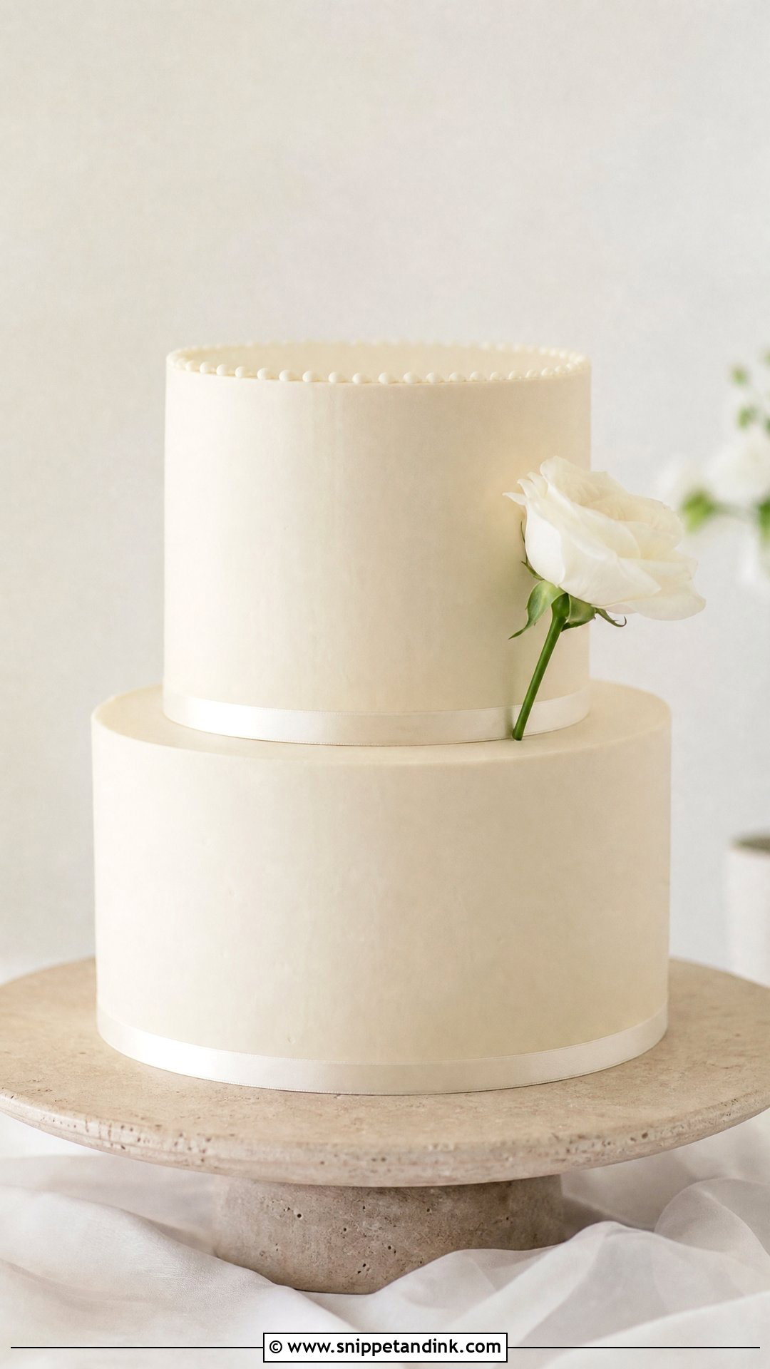 2 Tier Wedding Cake With Minimalist Finish - Snippet and Ink - 30 2 Tier Cake Designs for Wedding