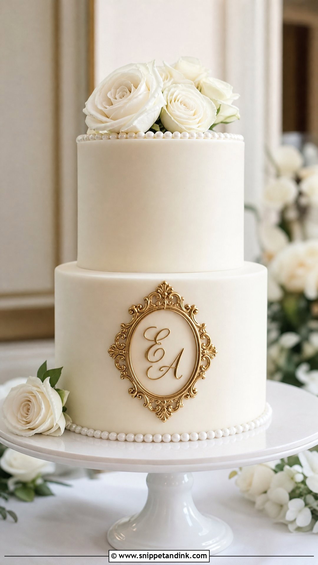 2 Tier Wedding Cake With Monogram - Snippet and Ink - 30 2 Tier Cake Designs for Wedding