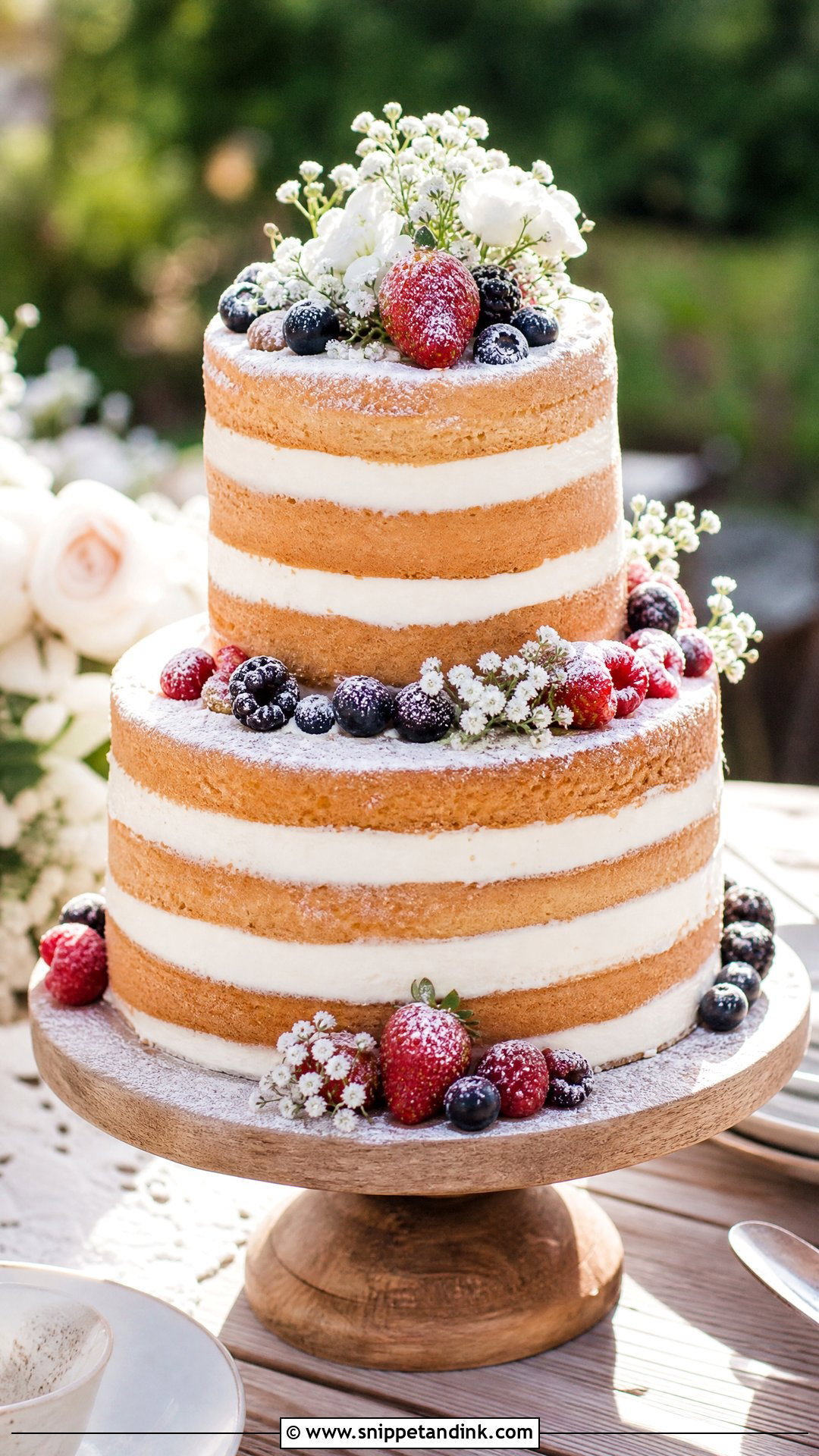 2 Tier Wedding Cake With Naked Layers - Snippet and Ink - 30 2 Tier Cake Designs for Wedding