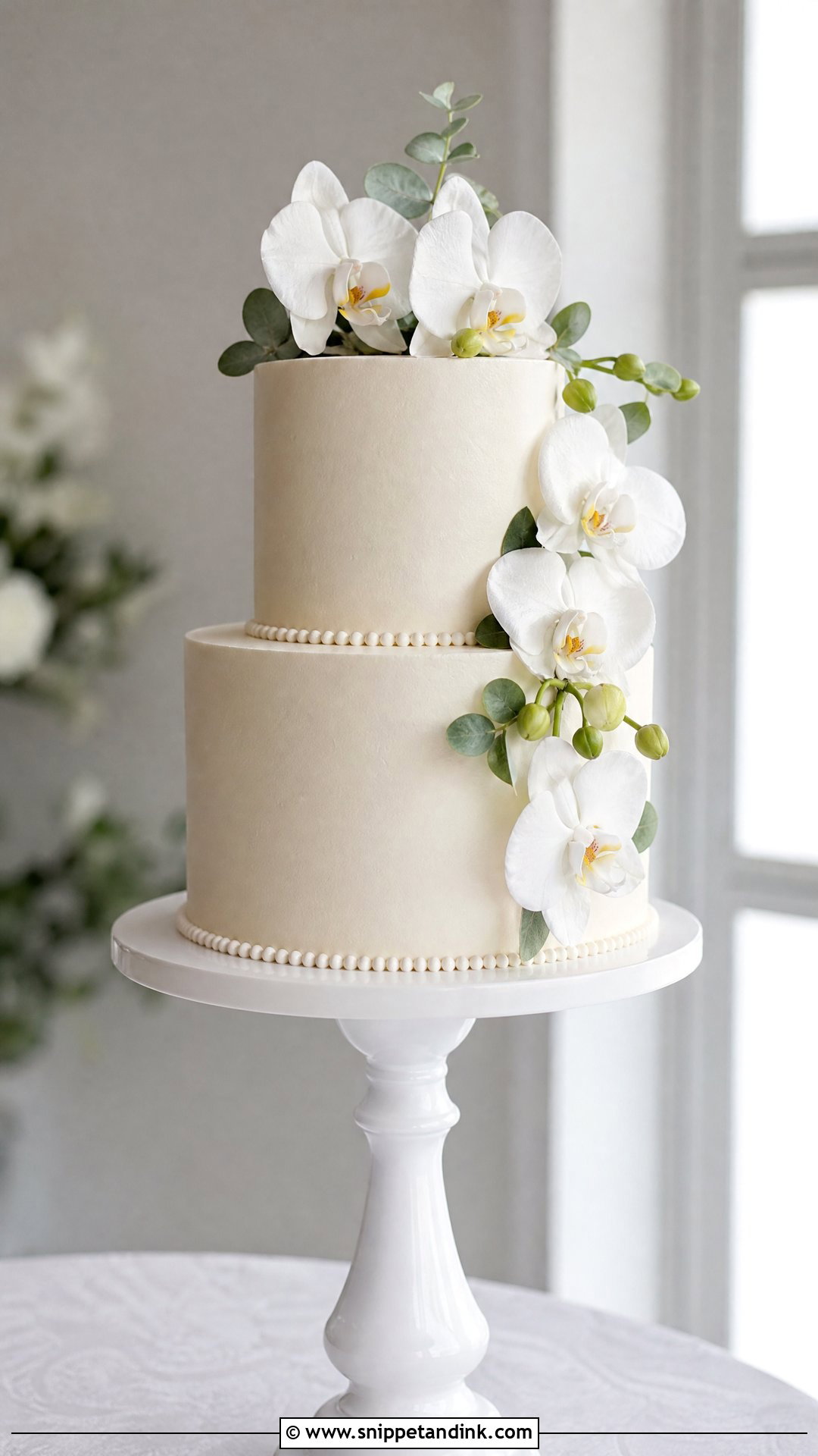 2 Tier Wedding Cake With Orchid Flowers - Snippet and Ink - 30 2 Tier Cake Designs for Wedding