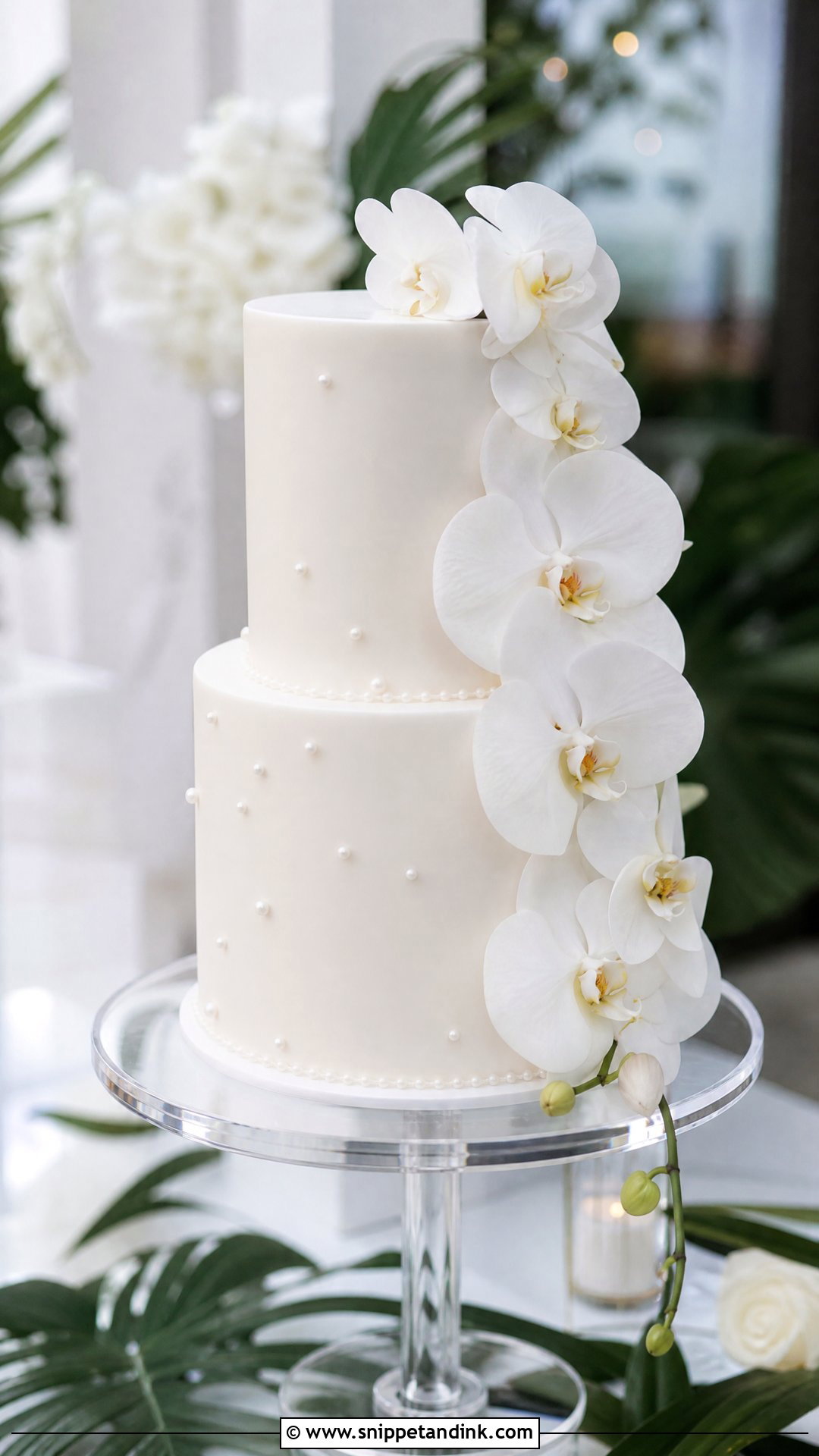 2 Tier Wedding Cake With Orchids - Snippet and Ink - 25 2 Tier Wedding Cake Ideas