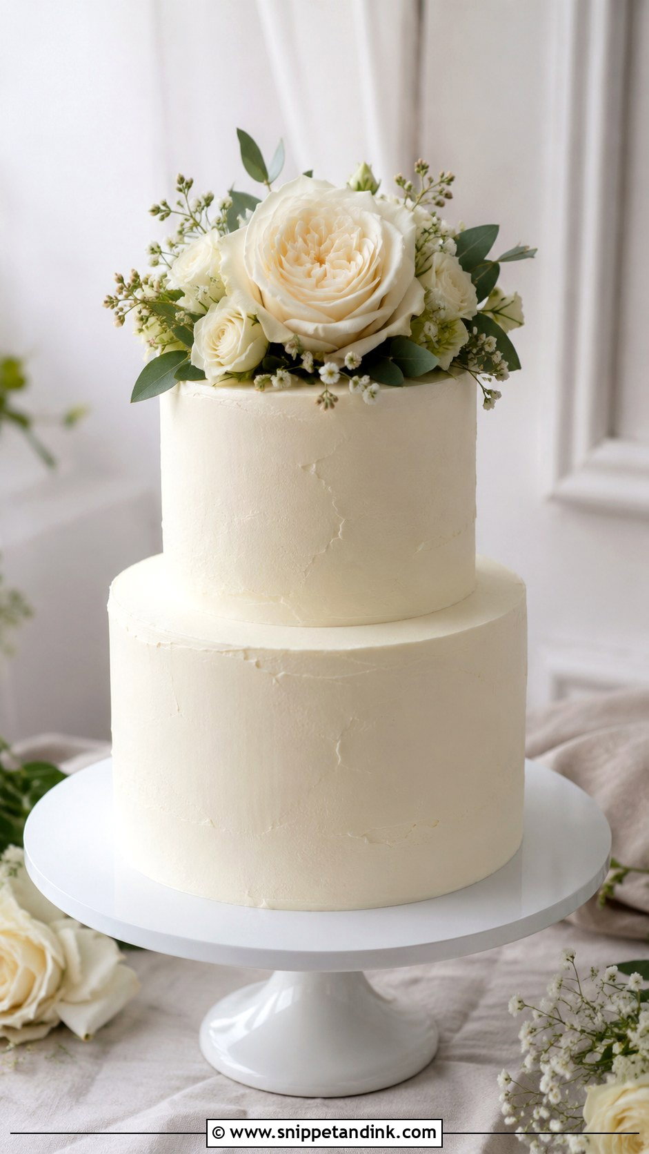 2 Tier Wedding Cake With Rose Topper - Snippet and Ink - 20 2 Tier Wedding Cake Ideas with Roses