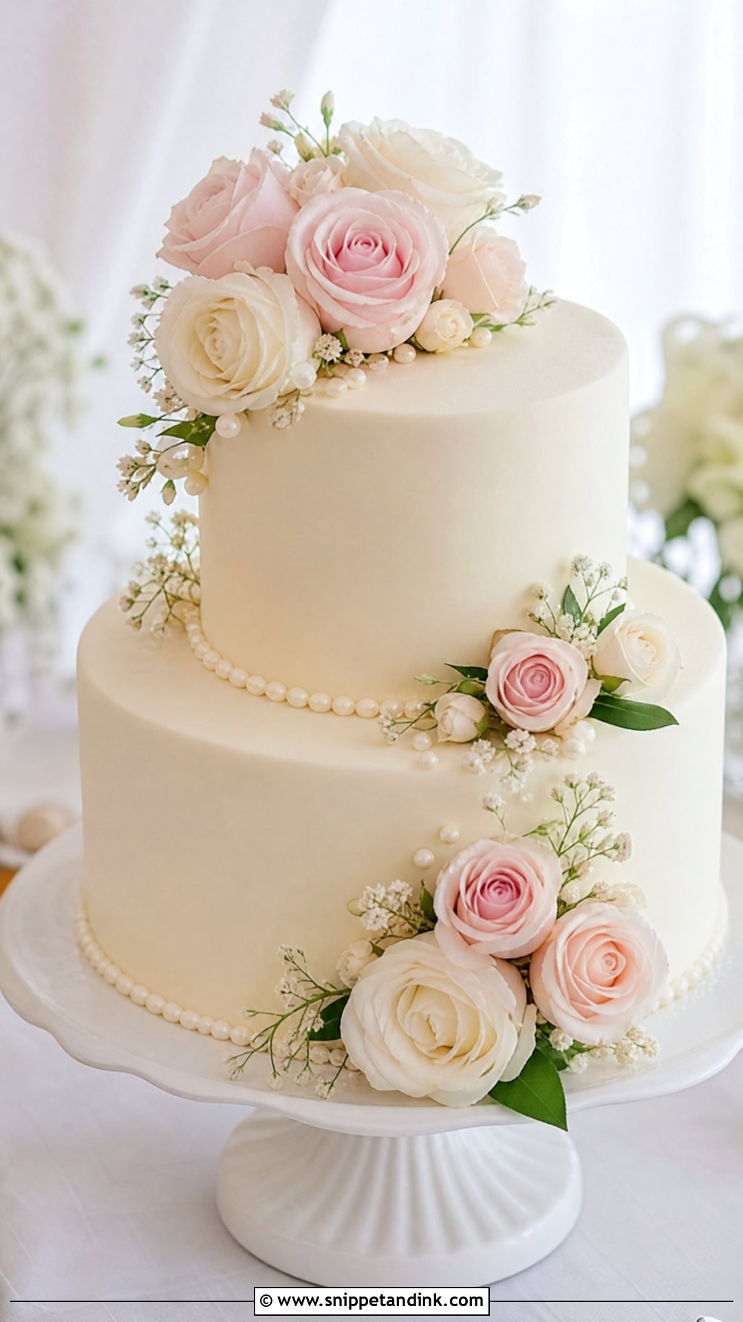 2 Tier Wedding Cake With Roses - Snippet and Ink - 25 2 Tier Wedding Cake Ideas