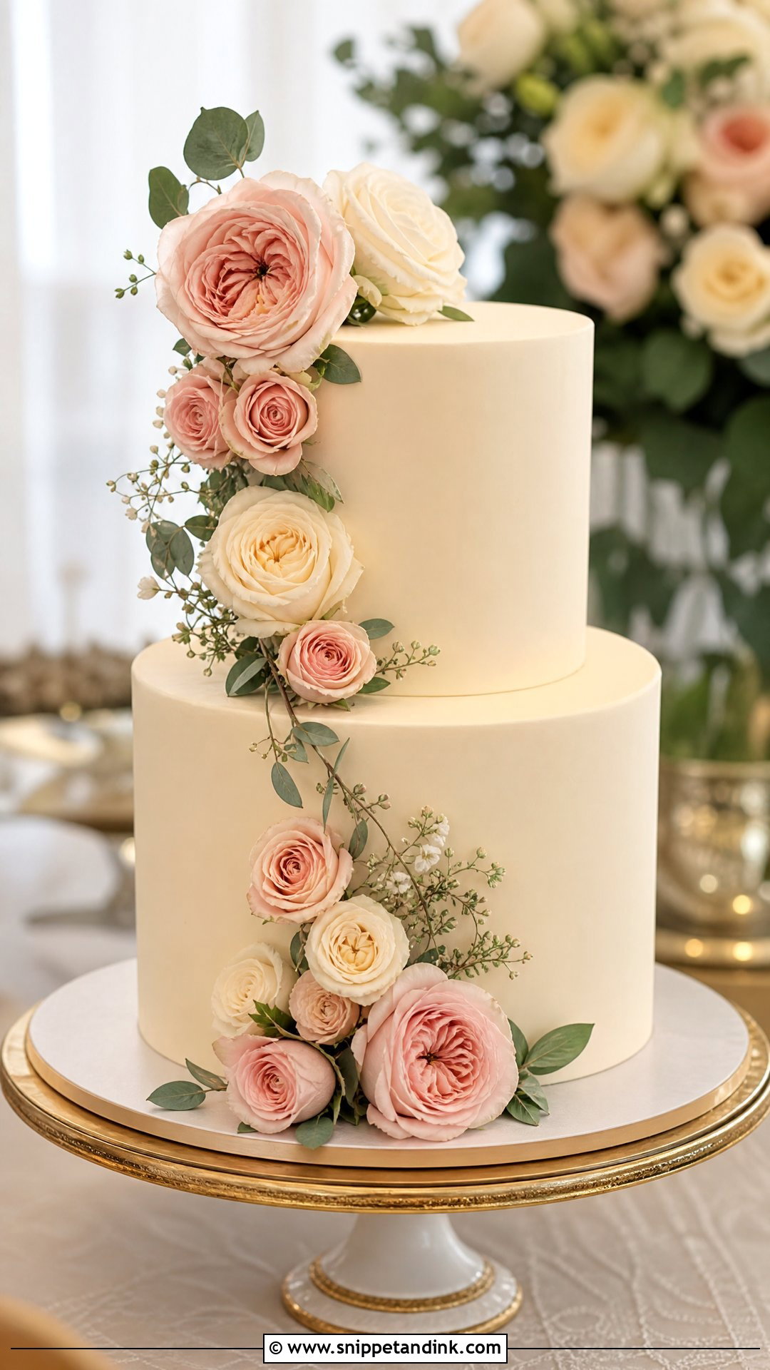 2 Tier Wedding Cake With Roses - Snippet and Ink - 30 2 Tier Cake Designs for Wedding