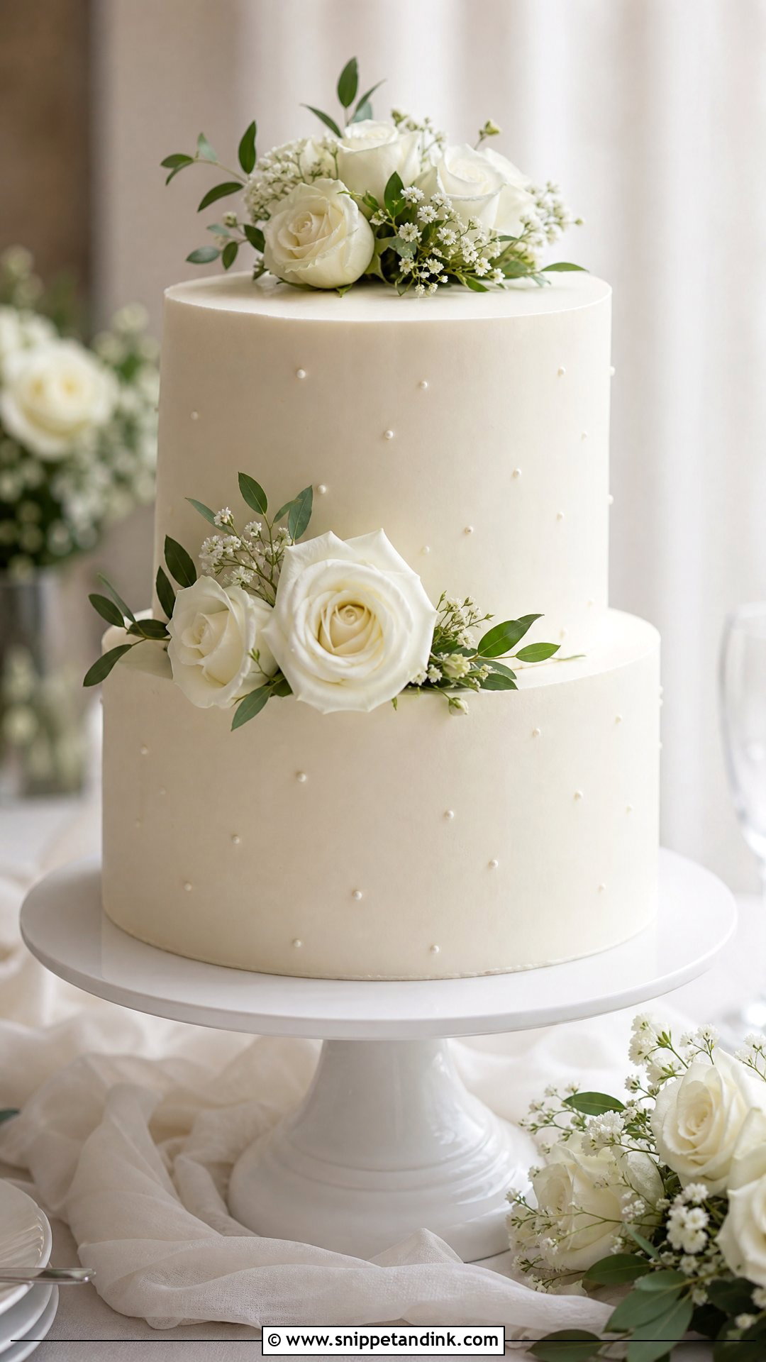 2 Tier Wedding Cake With Smooth Buttercream - Snippet and Ink - 30 2 Tier Cake Designs for Wedding