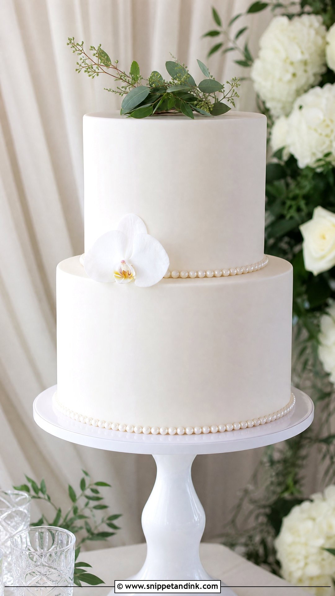 2 Tier Wedding Cake With Smooth Fondant - Snippet and Ink - 20 Simple Elegant 2 Tier Wedding Cakes