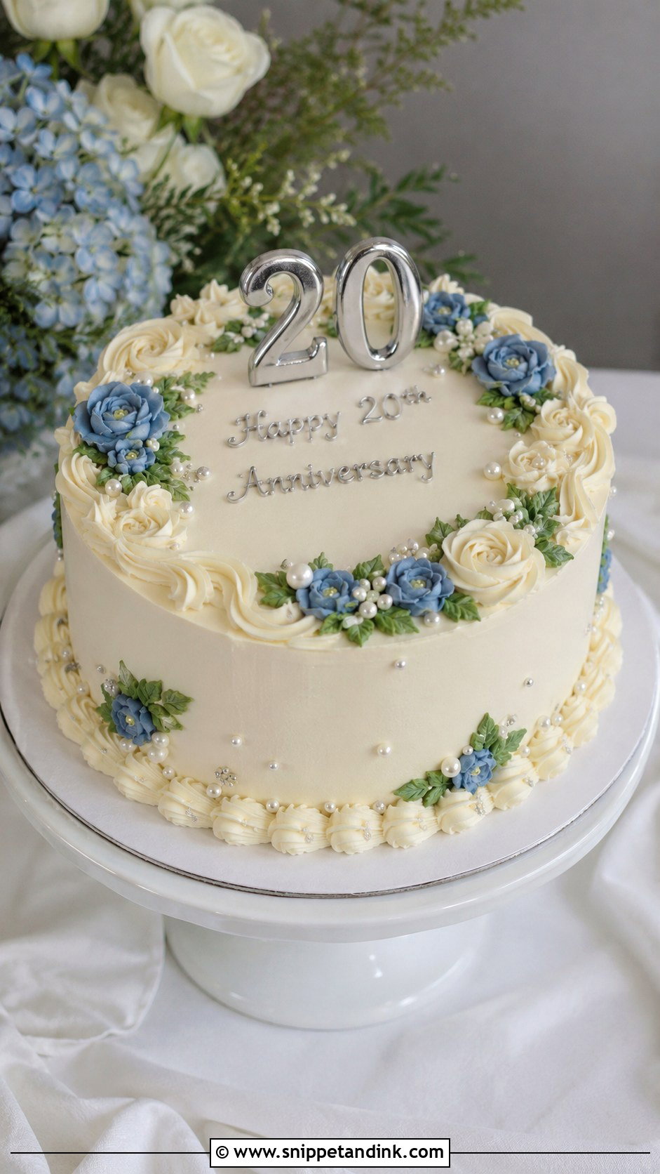20th Anniversary Buttercream Cake - Snippet and Ink - 20 20th Wedding Anniversary Cake Ideas