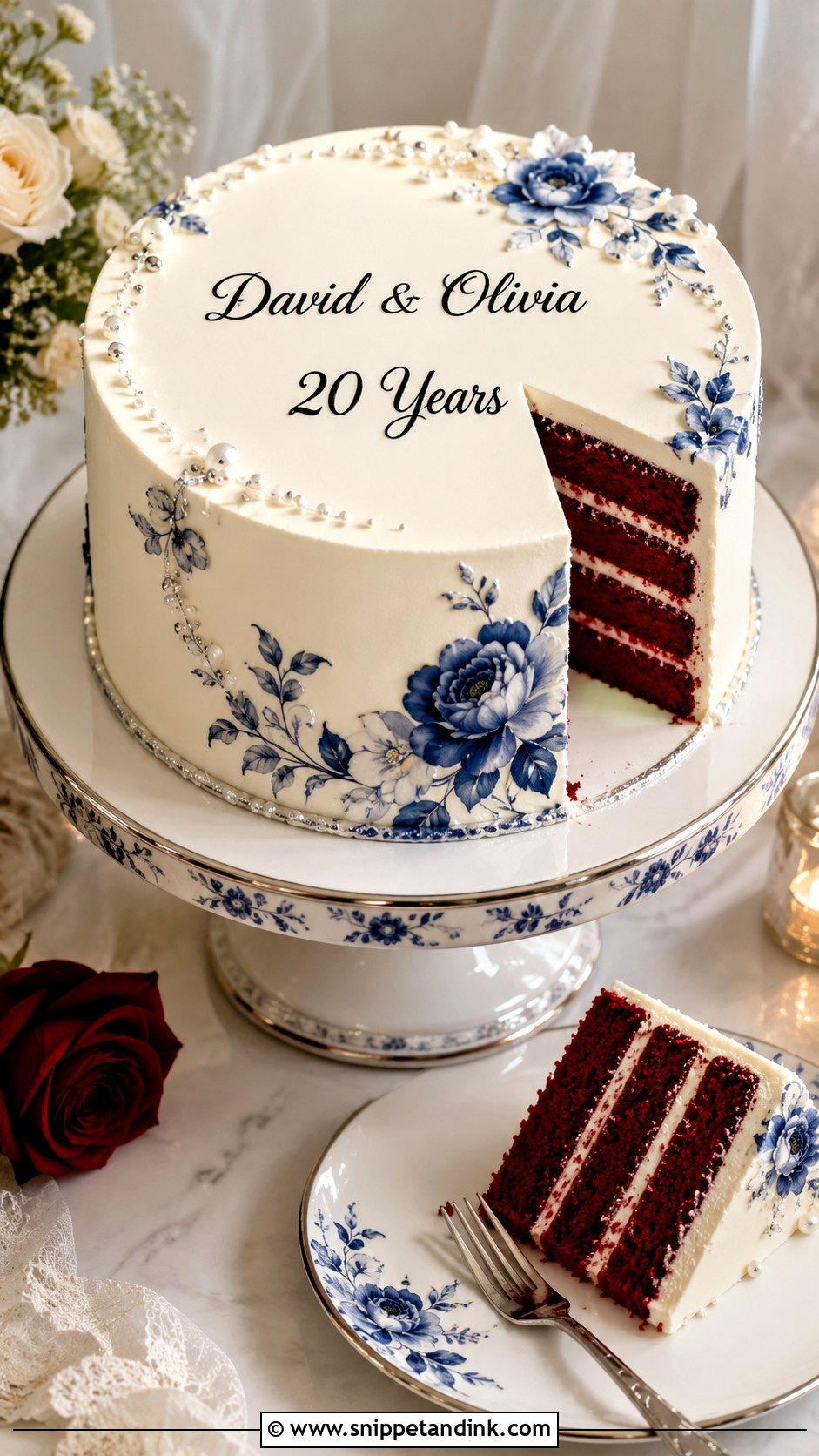 20th Anniversary Cake With Names - Snippet and Ink - 20 20th Wedding Anniversary Cake Ideas