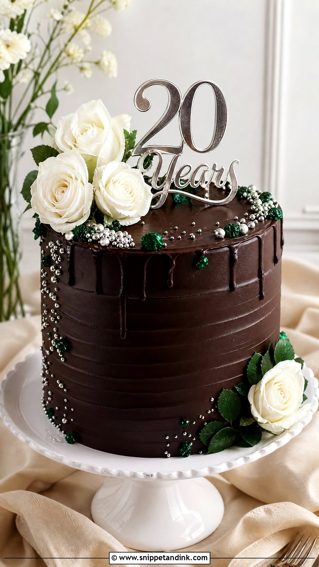 20th Anniversary Chocolate Cake - Snippet and Ink - 25 20th Anniversary Cake Ideas