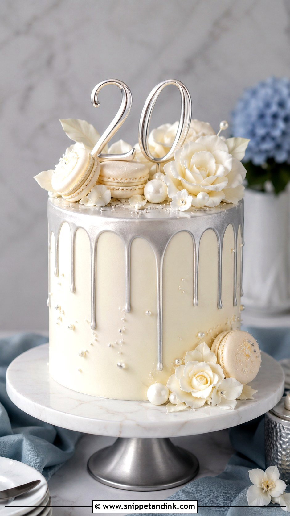 20th Anniversary Drip Cake - Snippet and Ink - 20 20th Wedding Anniversary Cake Ideas
