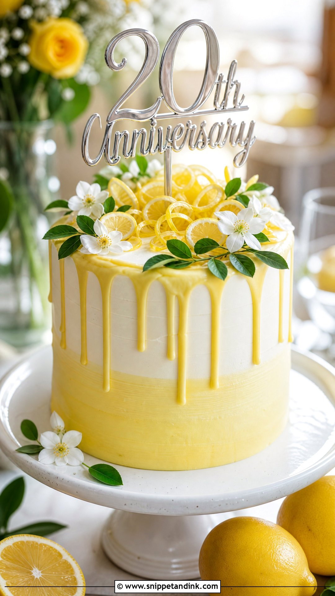 20th Anniversary Lemon Cake - Snippet and Ink - 25 20th Anniversary Cake Ideas