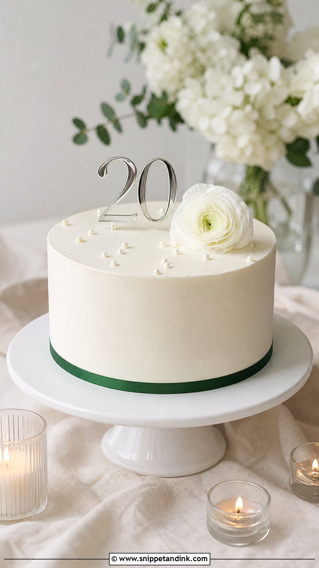 20th Anniversary Minimalist Cake - Snippet and Ink - 25 20th Anniversary Cake Ideas