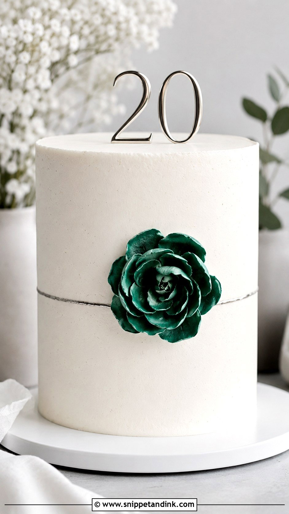20th Anniversary Minimalist Cake - Snippet and Ink - 20 20th Wedding Anniversary Cake Ideas