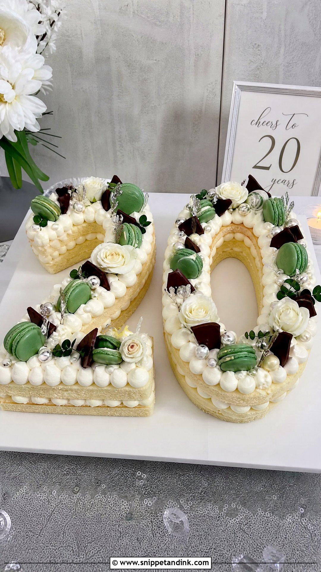 20th Anniversary Number 20 Cake - Snippet and Ink - 25 20th Anniversary Cake Ideas
