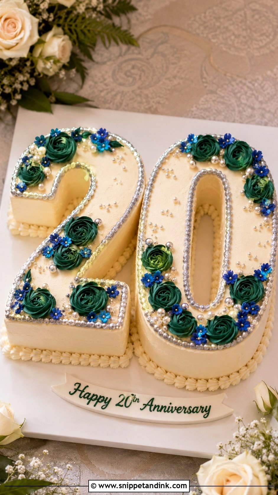 20th Anniversary Number 20 Cake - Snippet and Ink - 20 20th Wedding Anniversary Cake Ideas