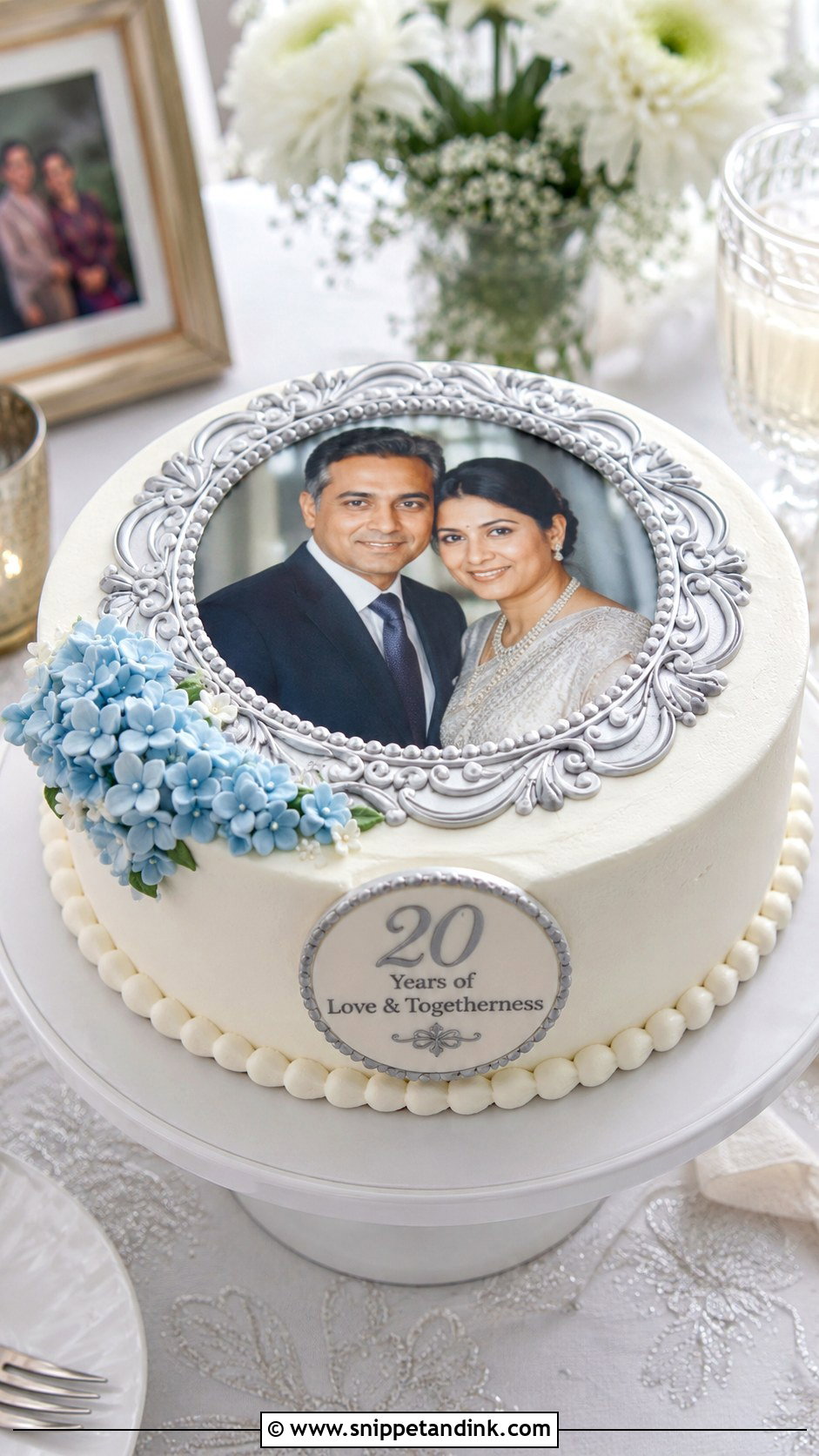 20th Anniversary Photo Cake - Snippet and Ink - 20 20th Wedding Anniversary Cake Ideas