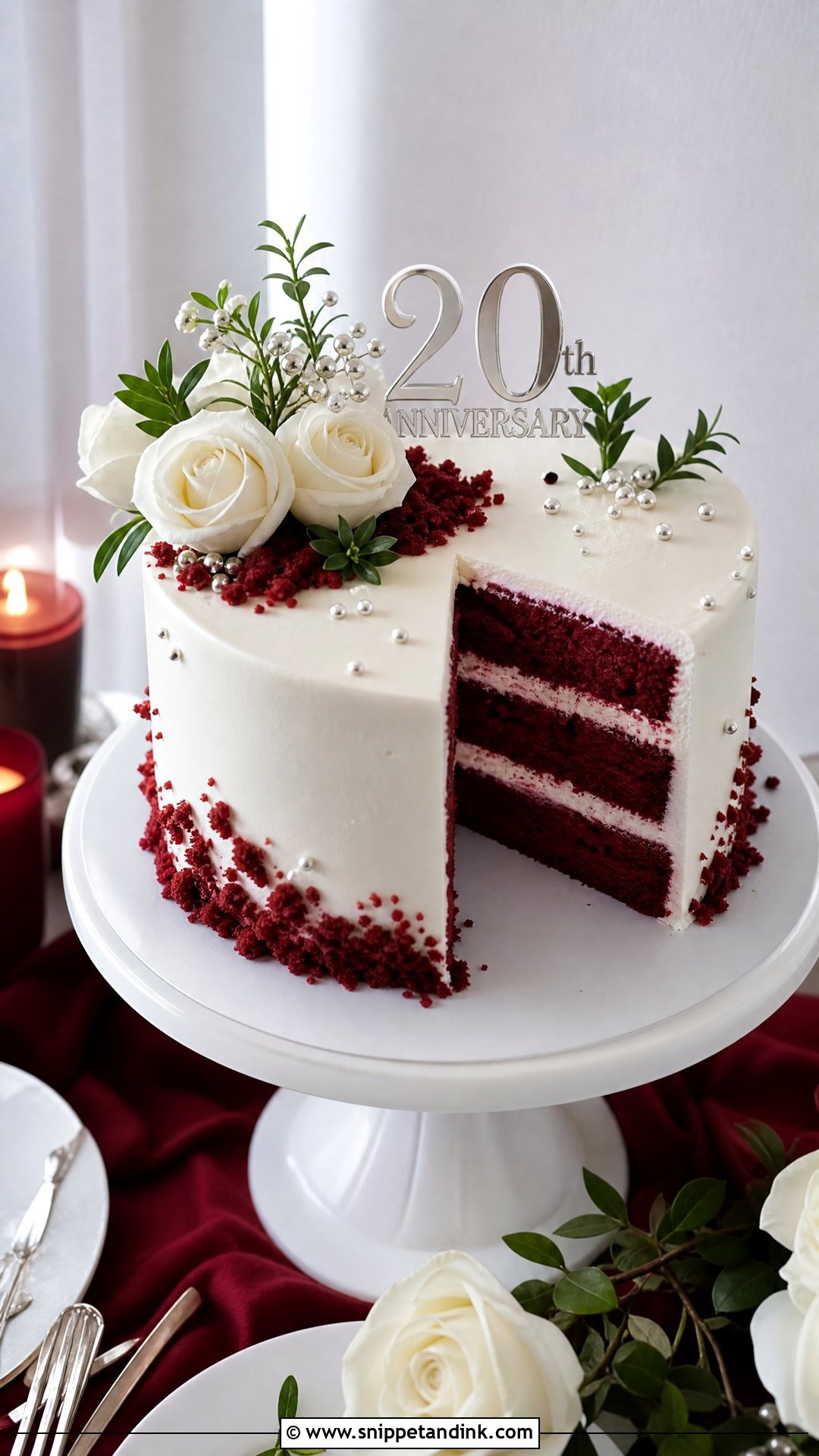 20th Anniversary Red Velvet Cake - Snippet and Ink - 25 20th Anniversary Cake Ideas